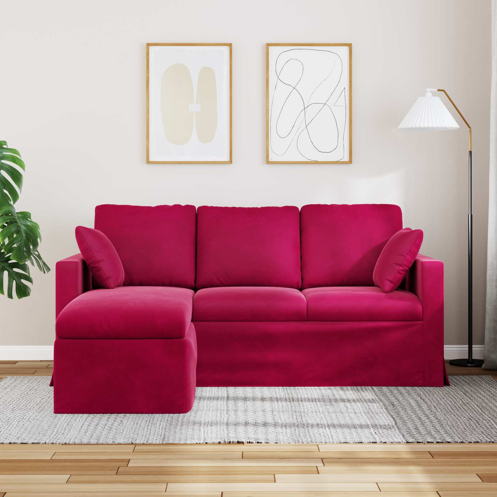 Sofa Vinska crvena 178 x 134 x 80 cm Baršun