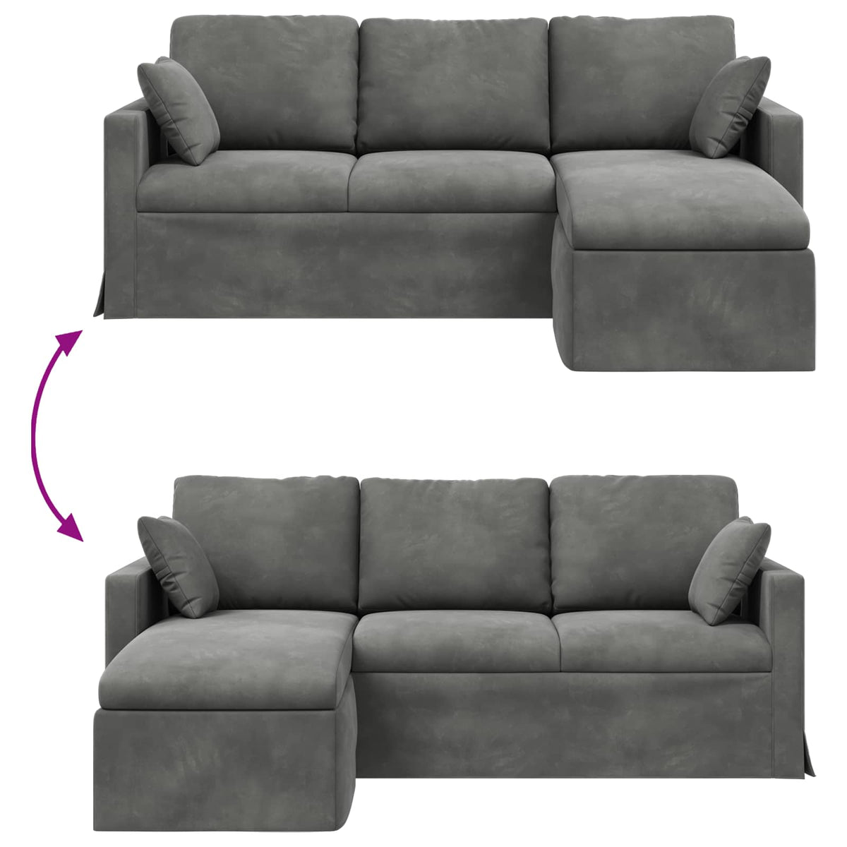 Sofa Tamno siva 198 x 134 x 80 cm Baršun