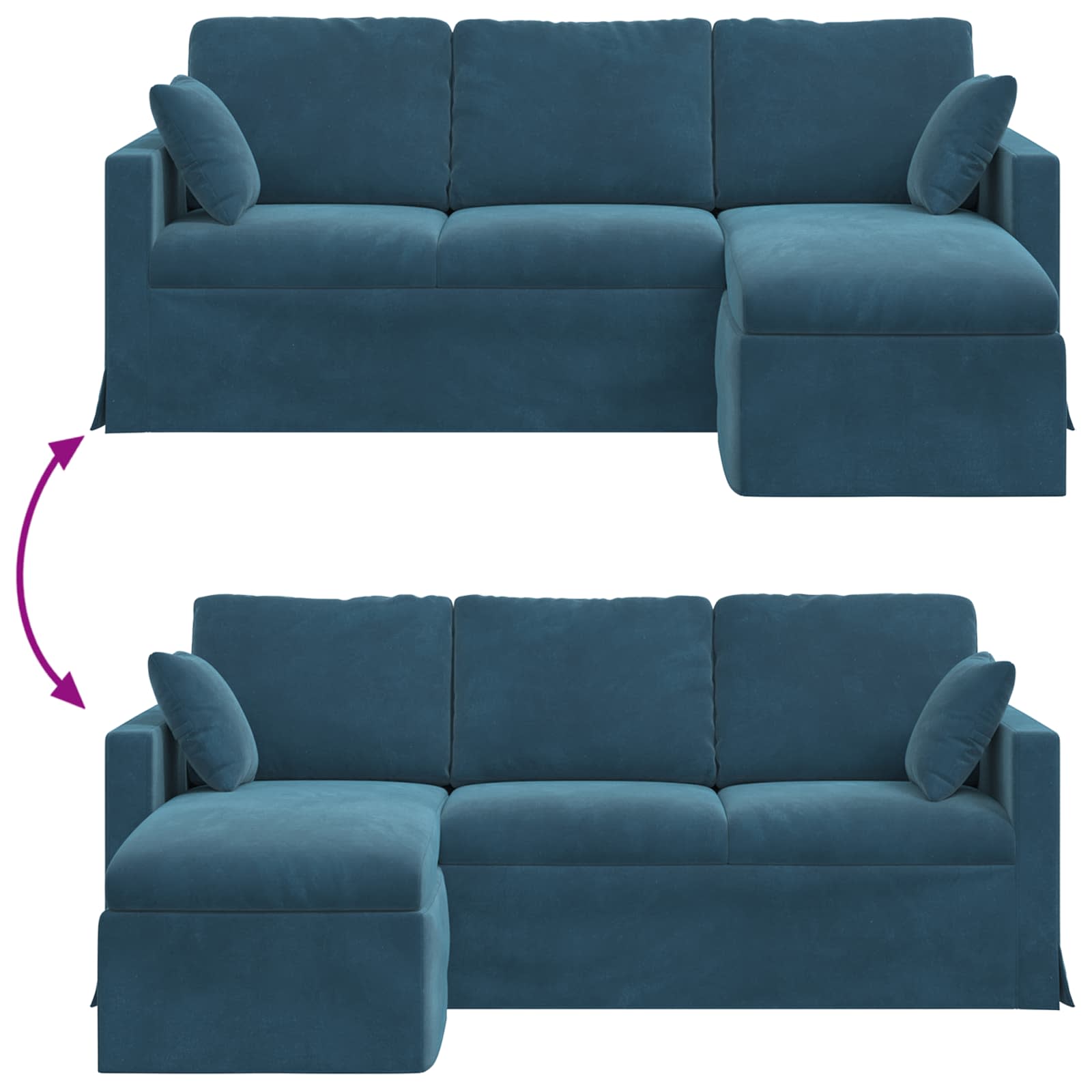 Sofa Plava 198 x 134 x 80 cm Baršun
