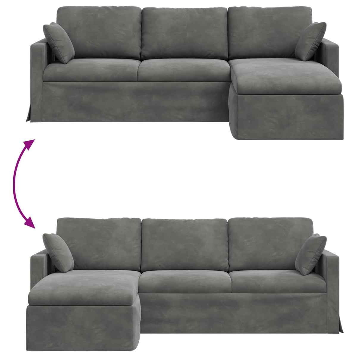 Sofa Tamno siva 228 x 134 x 80 cm Baršun
