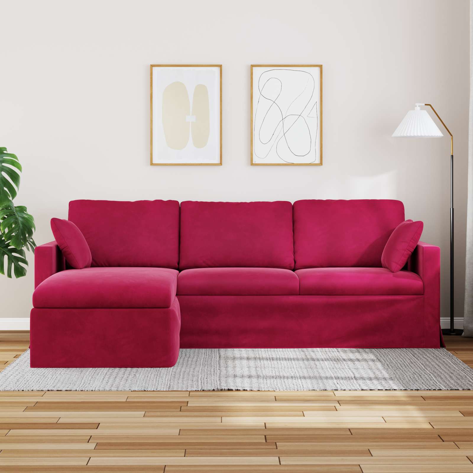 Sofa Vinska crvena 228 x 134 x 80 cm Baršun