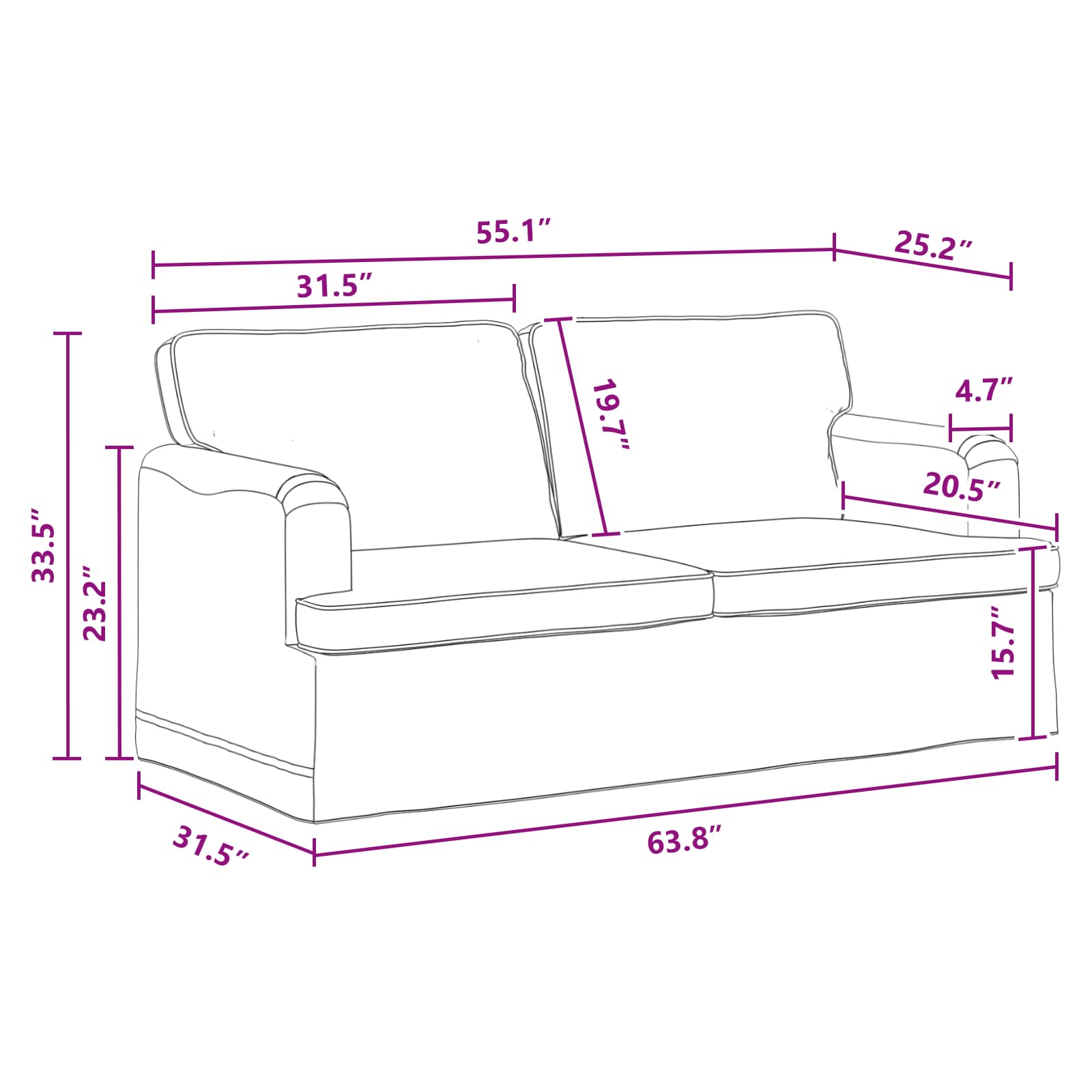 Sofa Tamno siva 162 x 80 x 85 cm tkanina