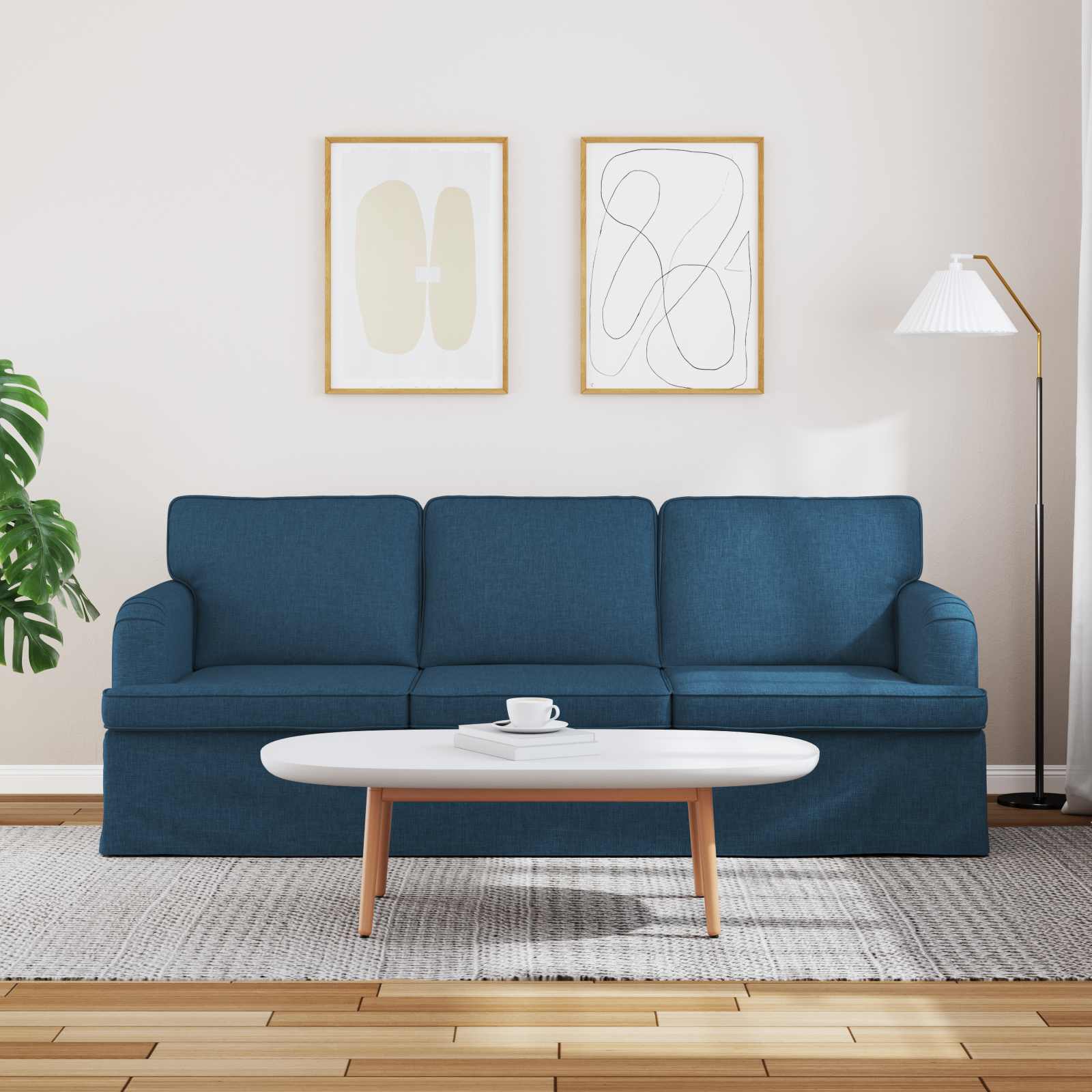 Sofa Plava 201 x 80 x 85 cm tkanina