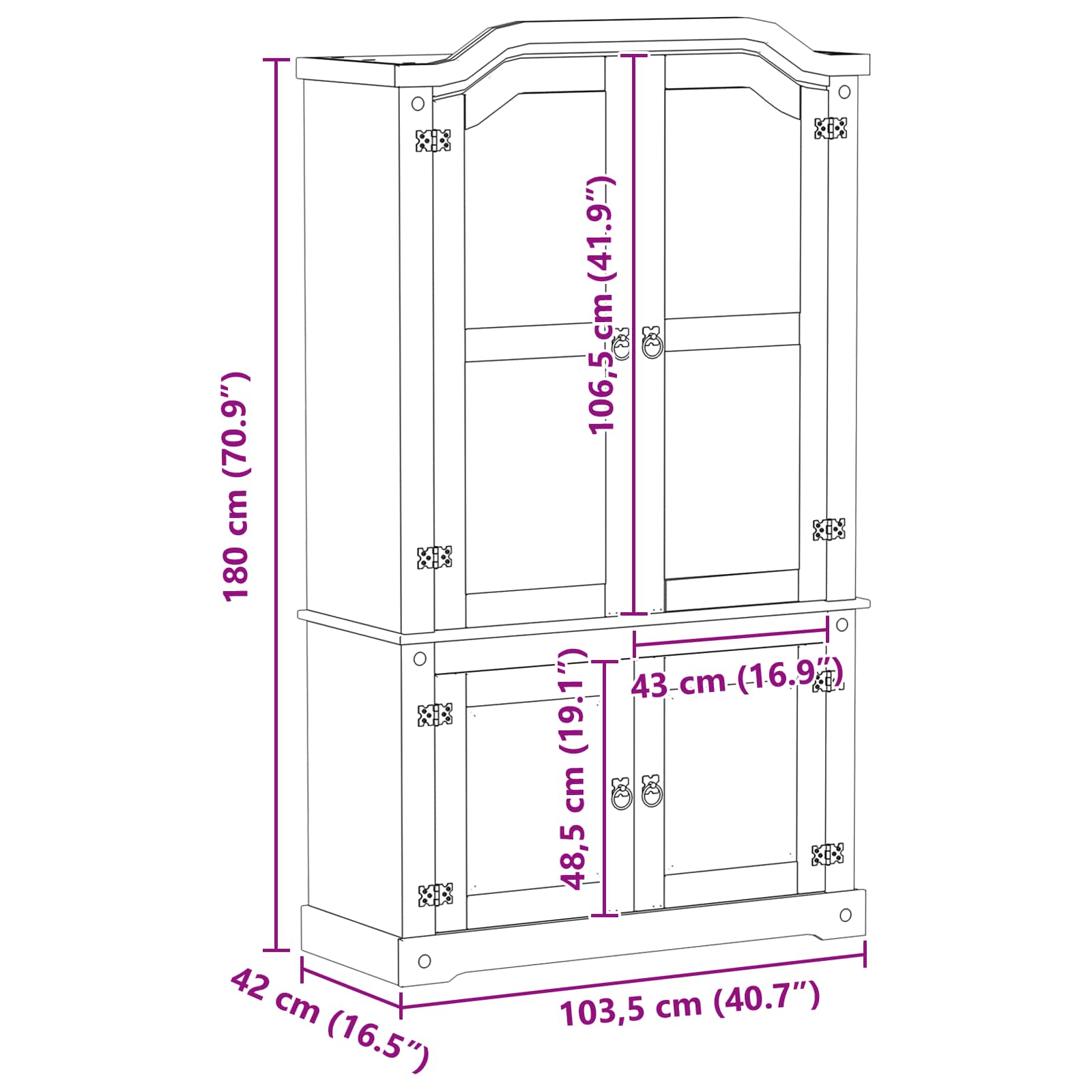 Ormar za izlaganje Bijelo 103.5 x 42 x 180 cm