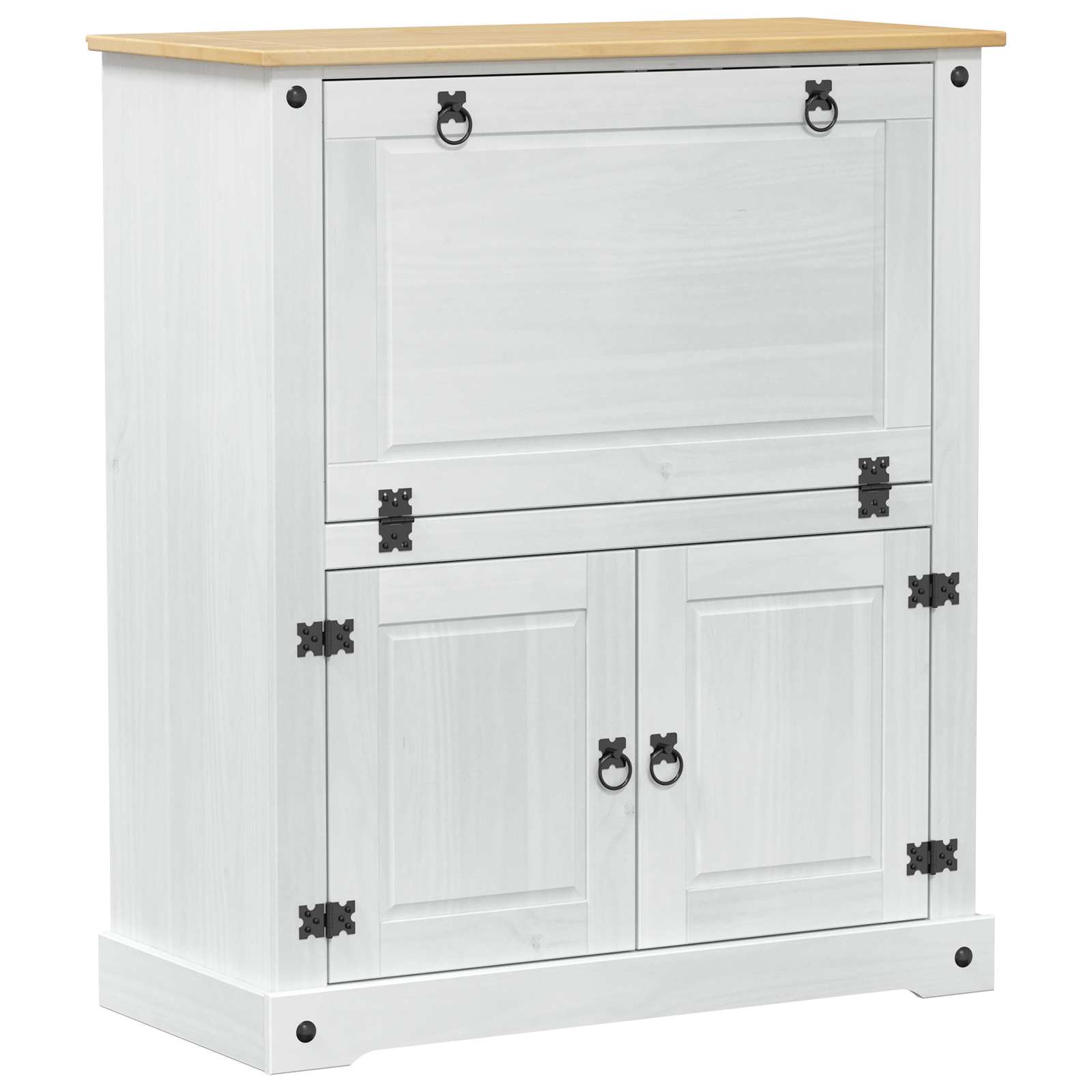 Ormar za vino Bijelo 97 x 45 x 114 cm Čvrsto borovo drvo