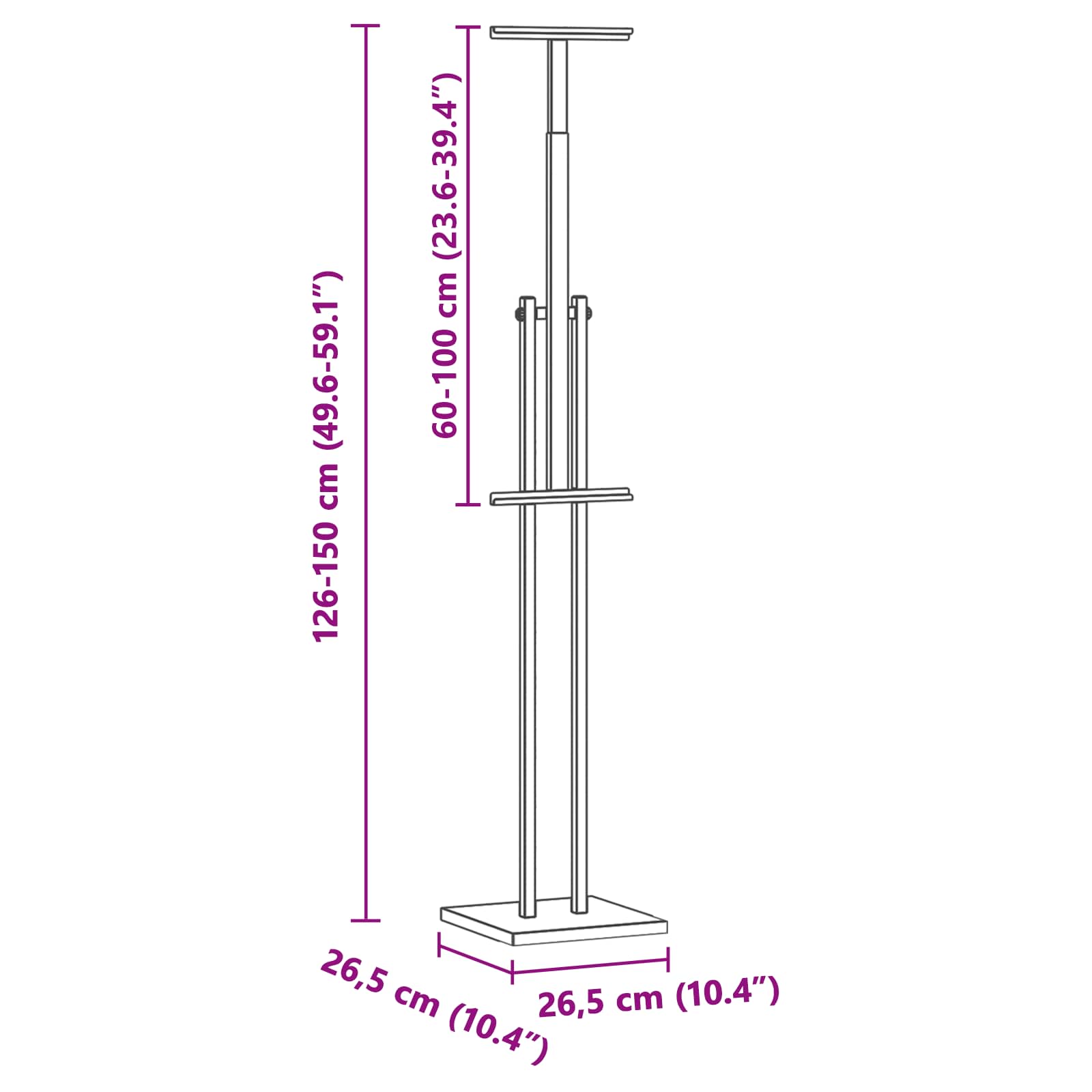 Stalci za sajmove Bijeli 26,5 x 26,5 x 150 cm Čelik