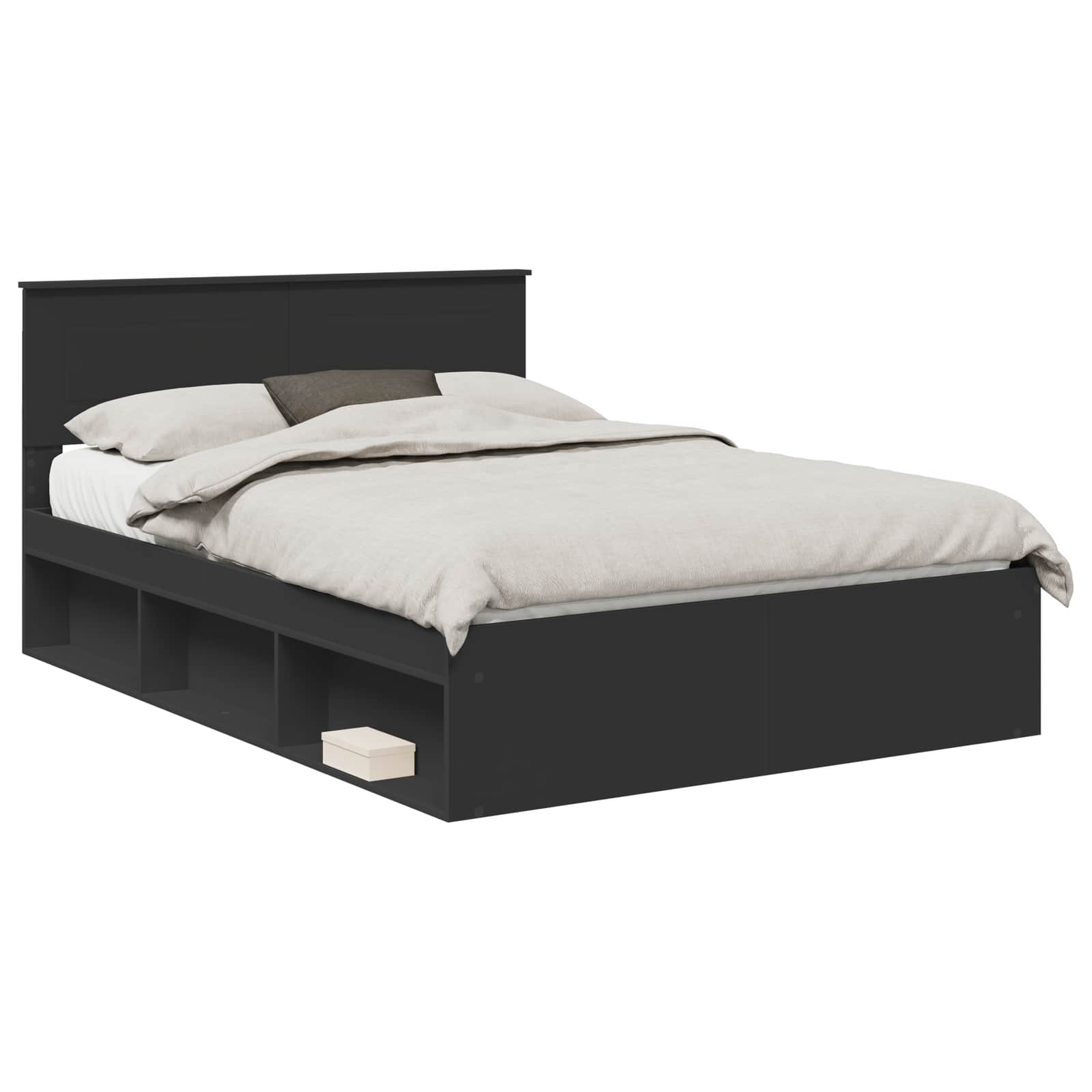 Krevetna konstrukcija Crna 150 x 200 cm Konstruirano drvo