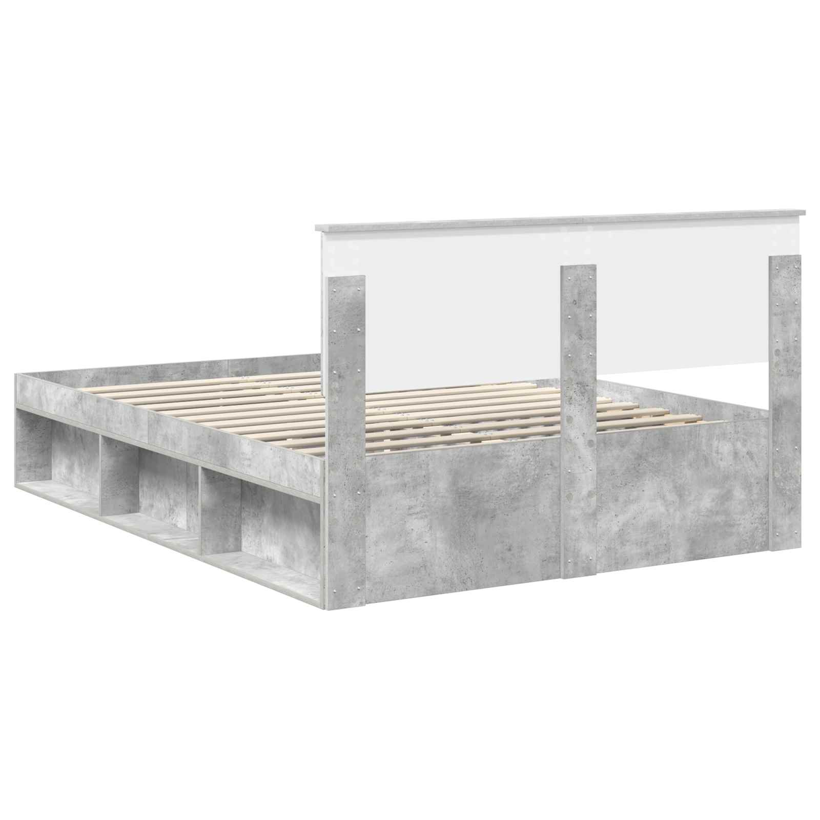 Krevetna konstrukcija s uzglavljem Betonska siva 150 x 200 cm