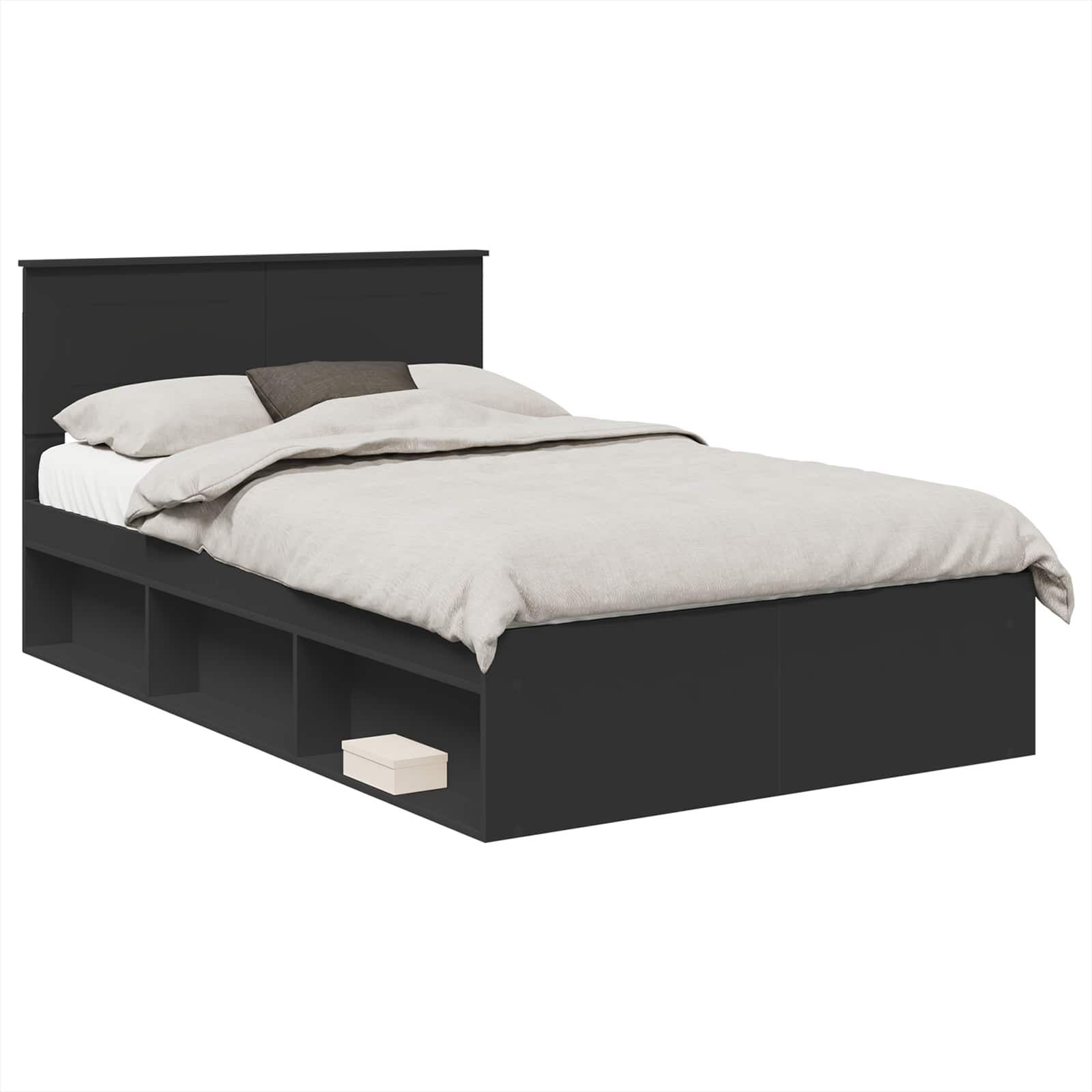 Krevetna konstrukcija Crna 135 x 190 cm Konstruirano drvo