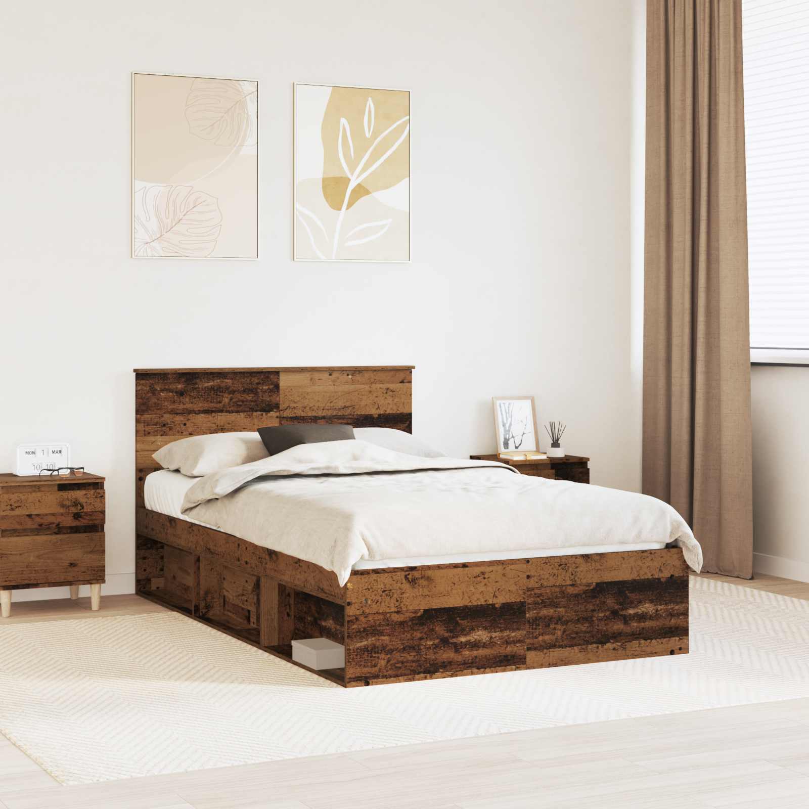Krevetna konstrukcija Staro drvo 120 x 200 cm Konstruirano drvo