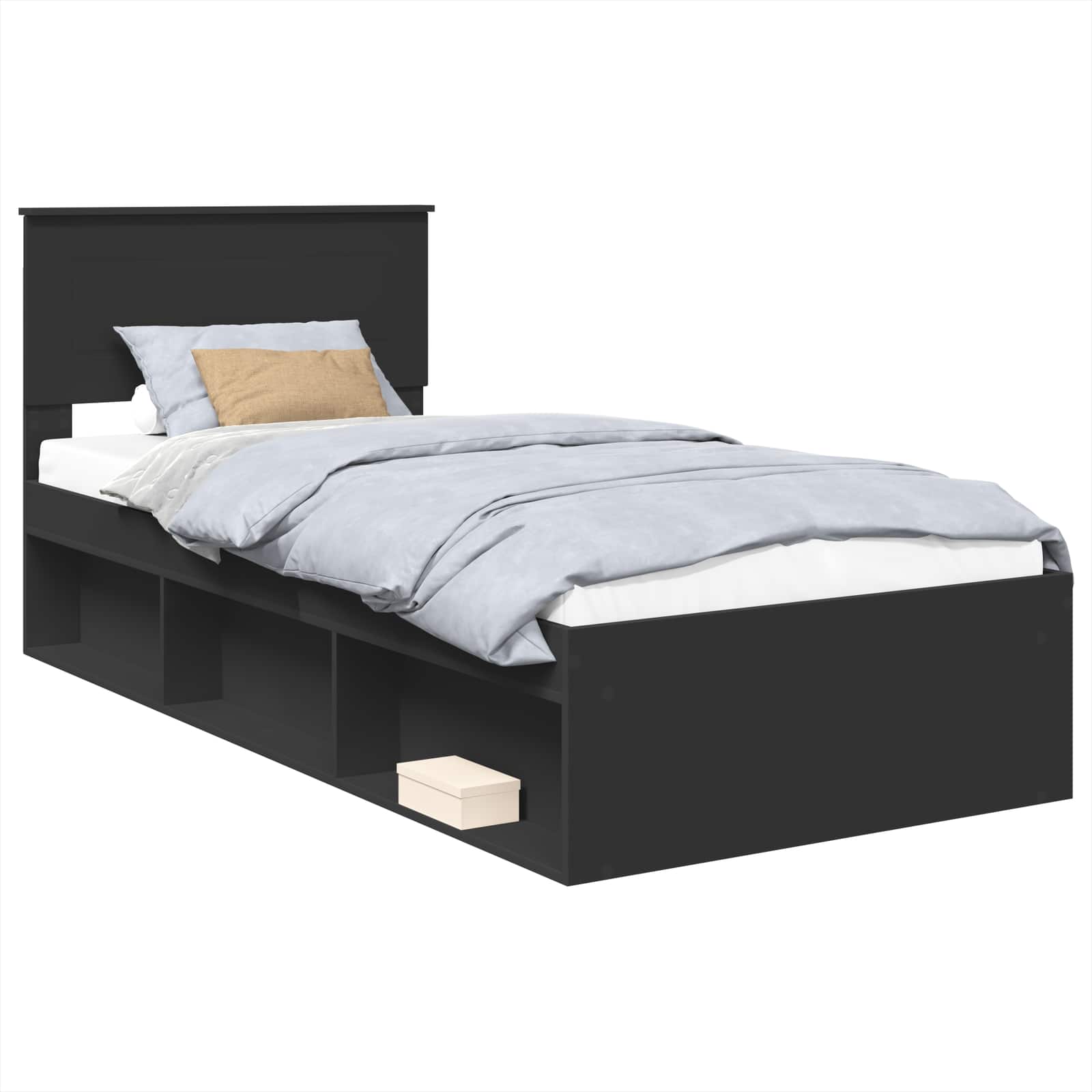 Krevetna konstrukcija Crna 100 x 200 cm Konstruirano drvo