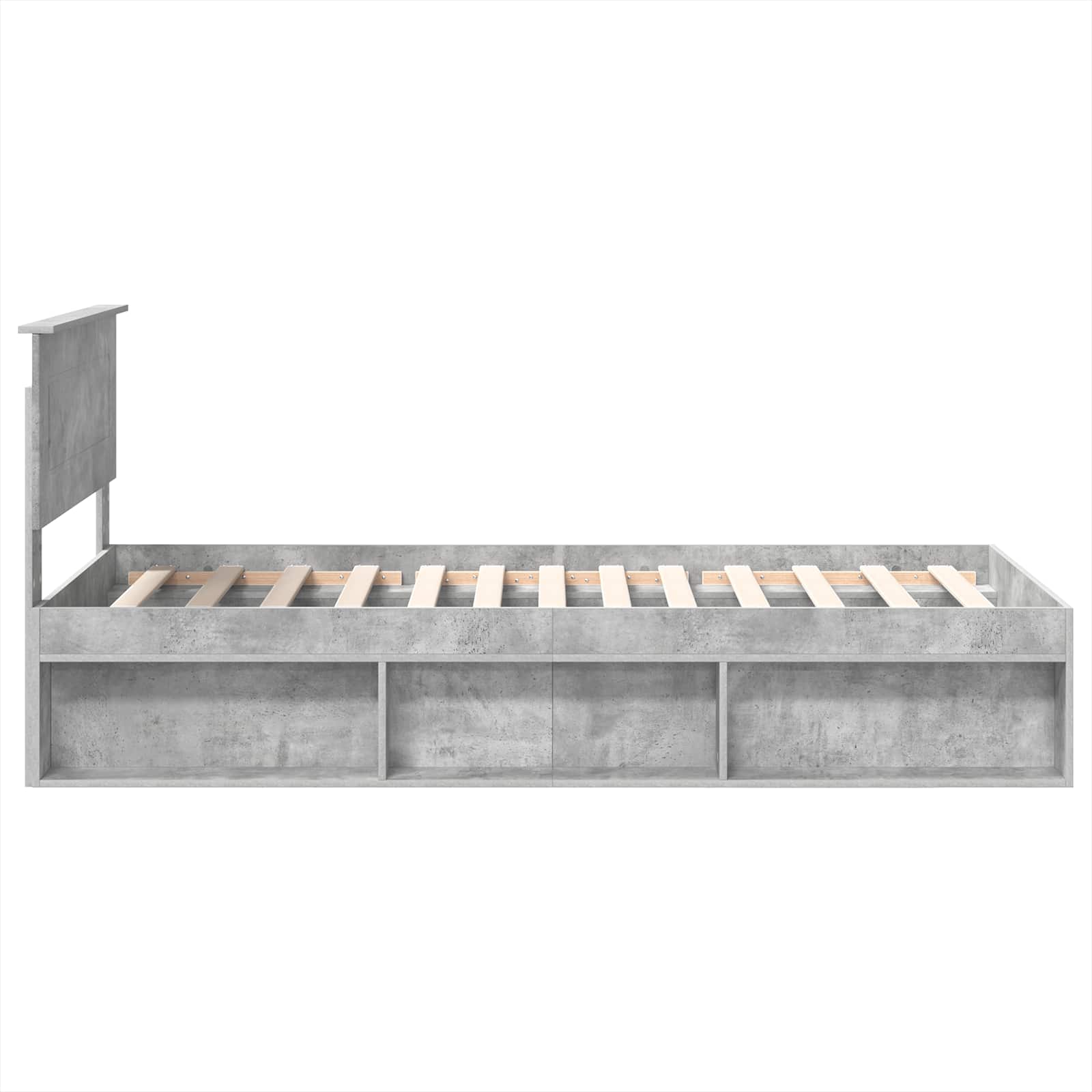Krevetna konstrukcija s uzglavljem Betonska siva 100 x 200 cm