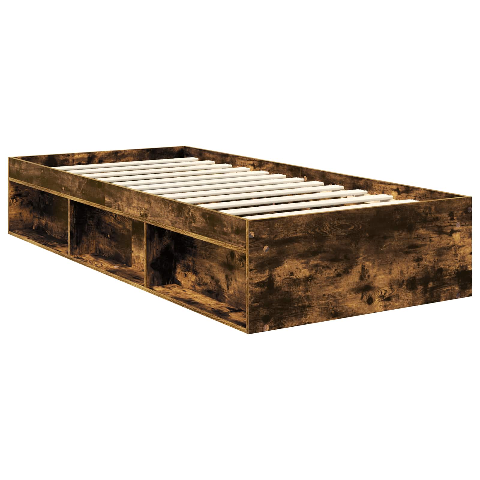 Krevetna konstrukcija s uzglavljem Dimljeni hrast 90 x 200 cm