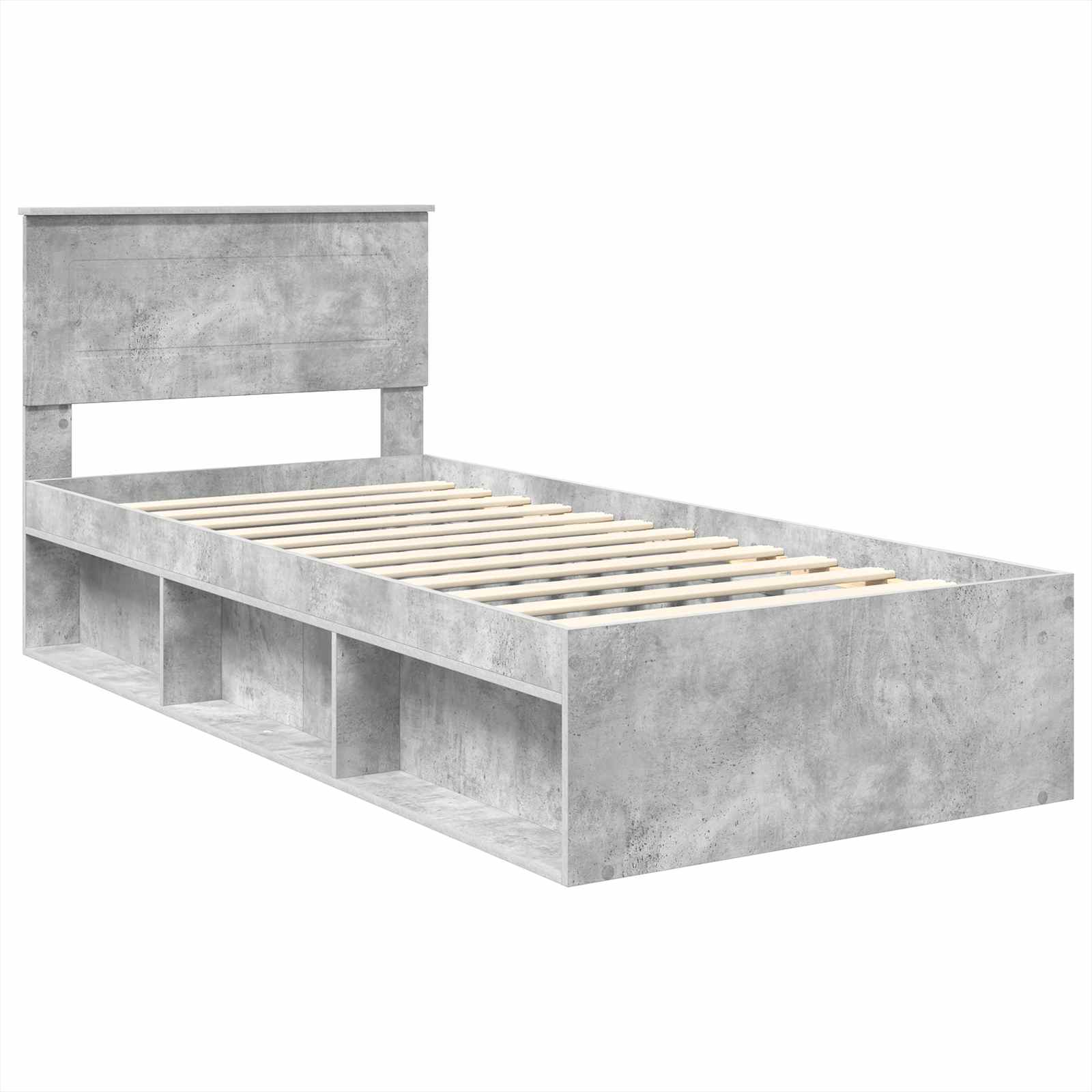 Krevetna konstrukcija s uzglavljem Betonska siva 75 x 190 cm