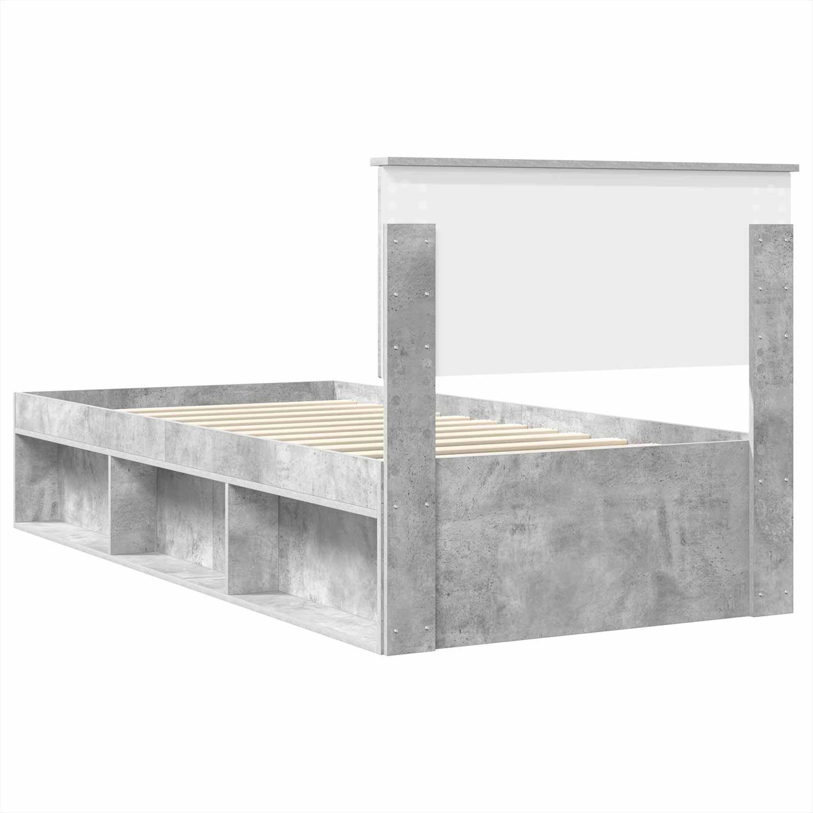 Krevetna konstrukcija s uzglavljem Betonska siva 75 x 190 cm