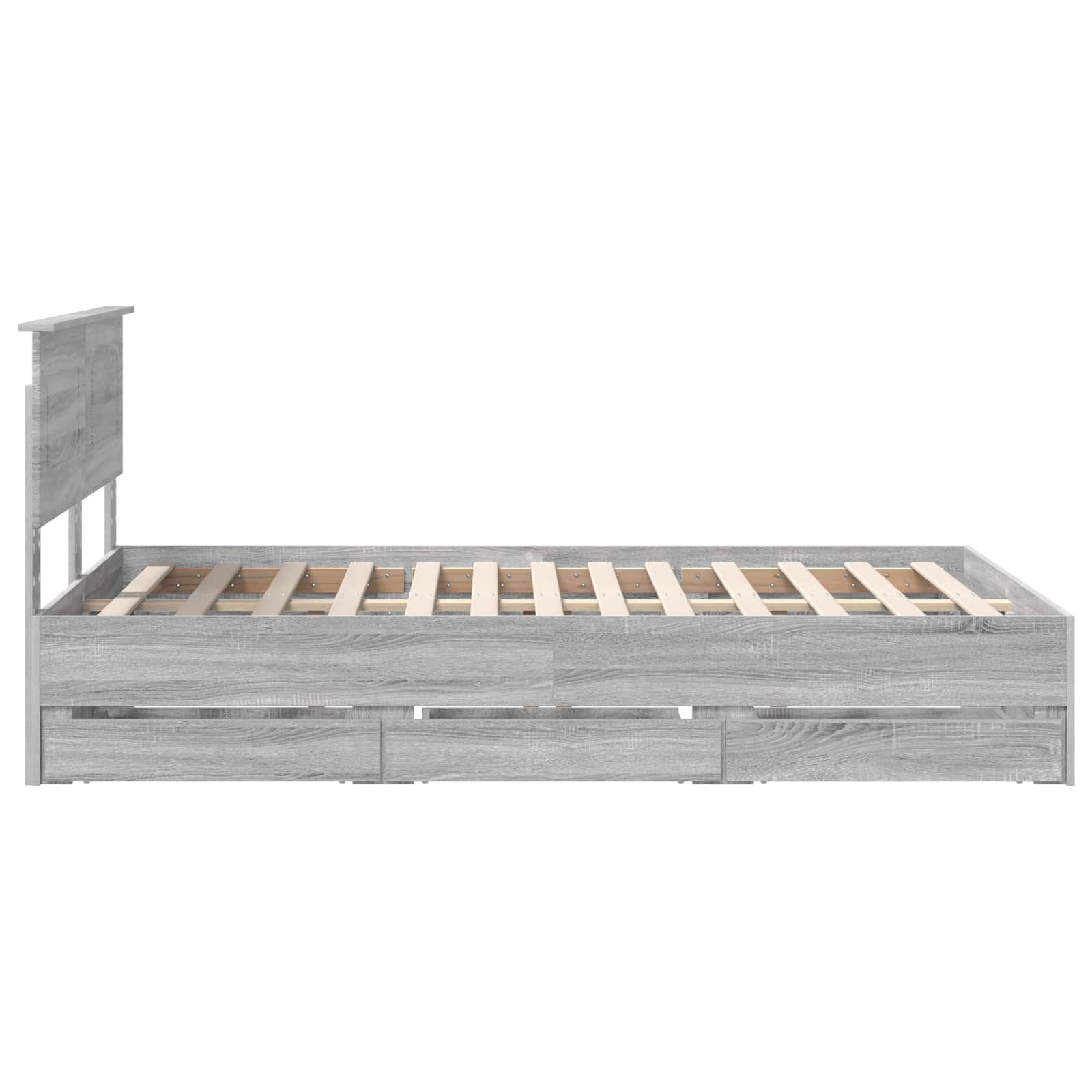 Krevetna konstrukcija Siva Sonoma 120 x 190 cm Inženjersko Drvo