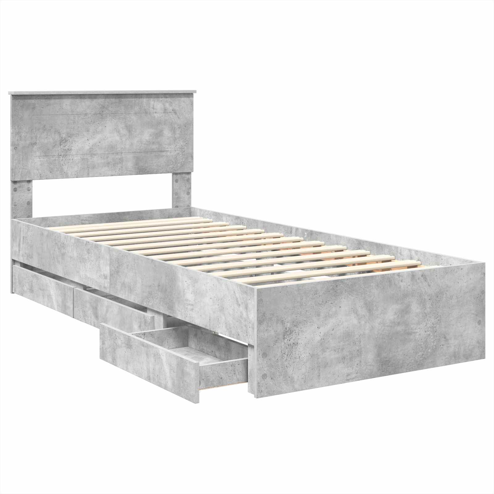 Krevetna konstrukcija s ladicama Betonski sivi 90 x 190 cm
