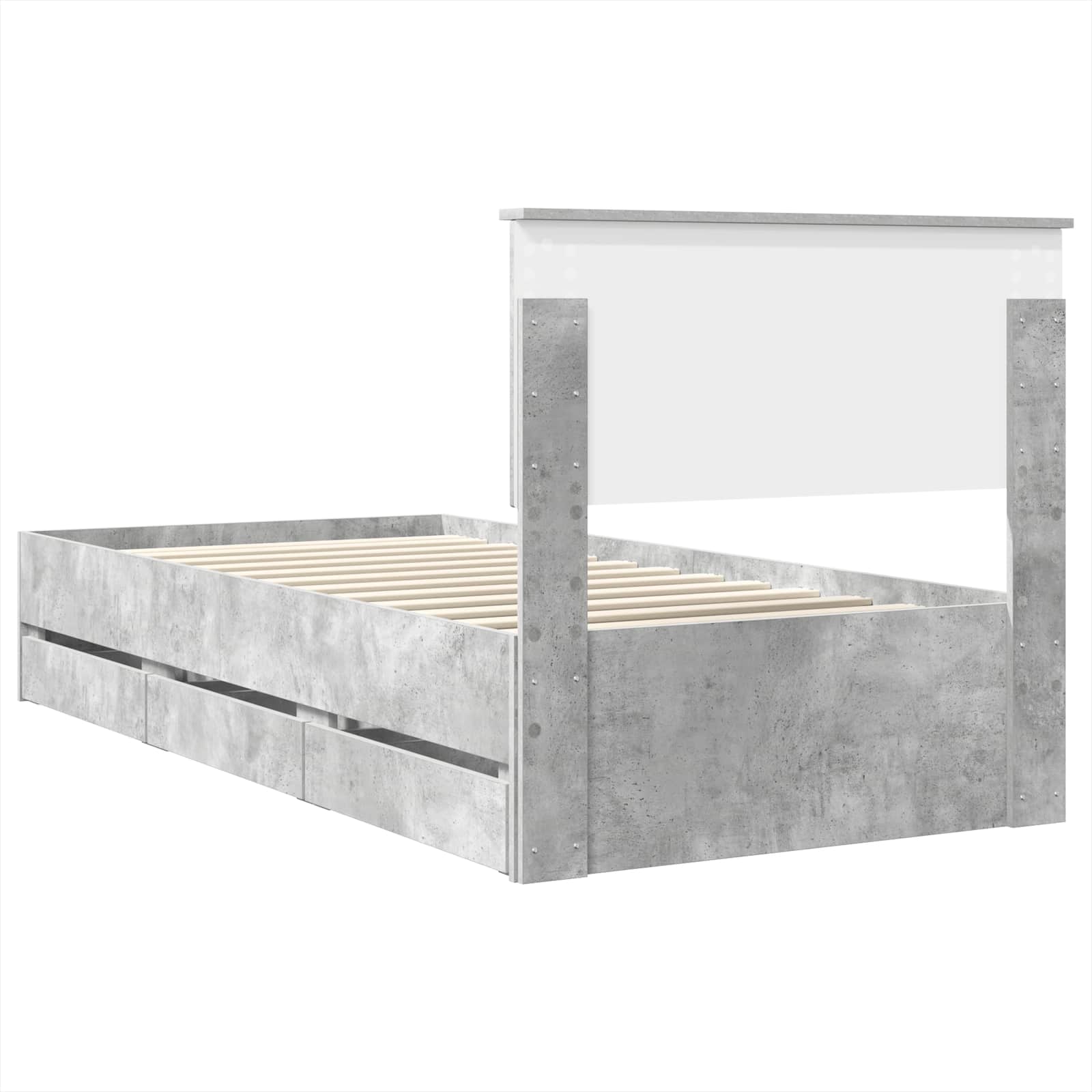 Krevetna konstrukcija s ladicama Betonski sivi 90 x 200 cm