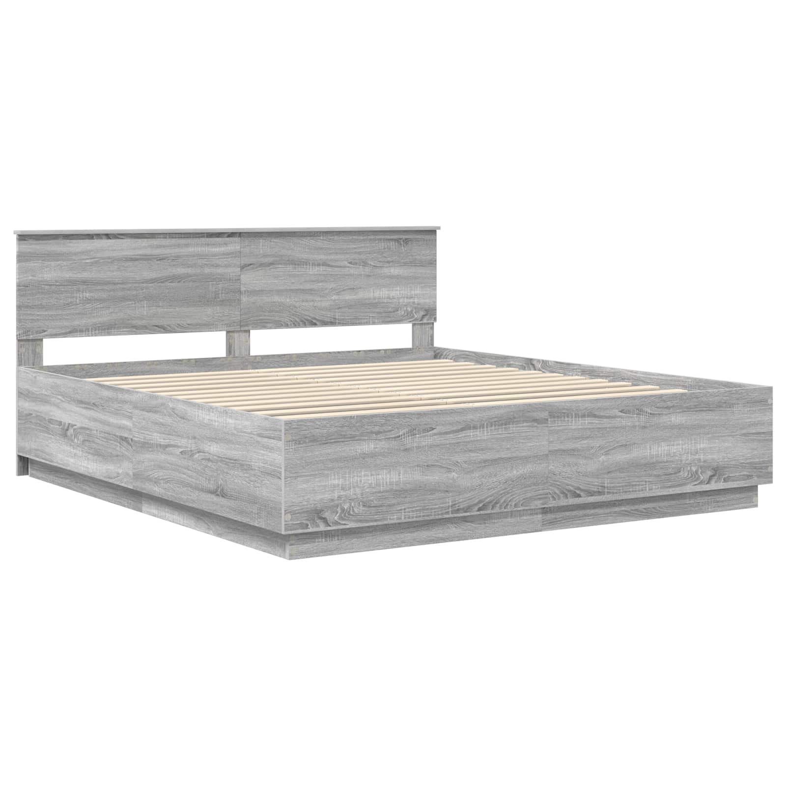 Krevetna konstrukcija S LED lampica Siva Sonoma 200 x 200 cm
