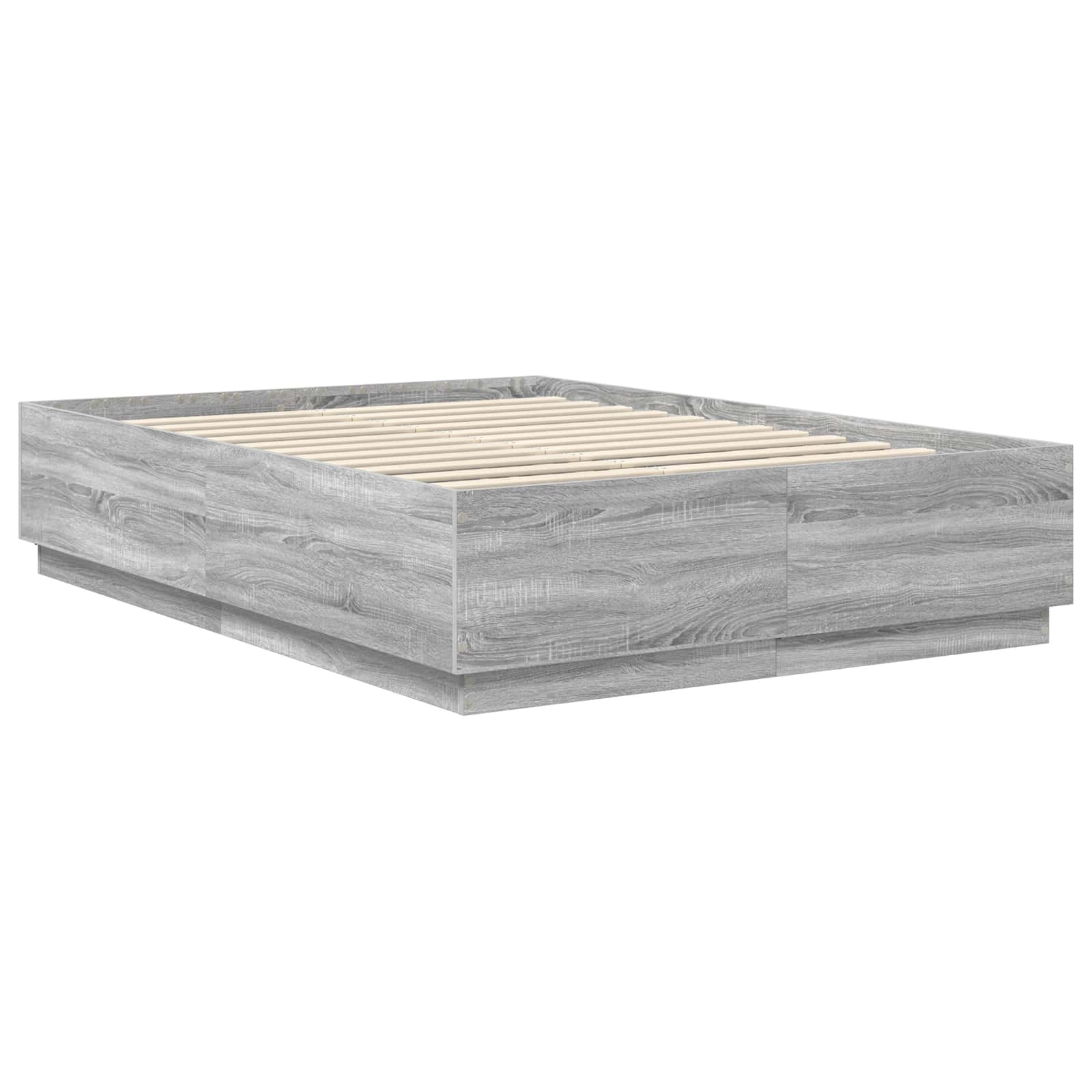 Krevetna konstrukcija S LED lampica Siva Sonoma 160 x 200 cm