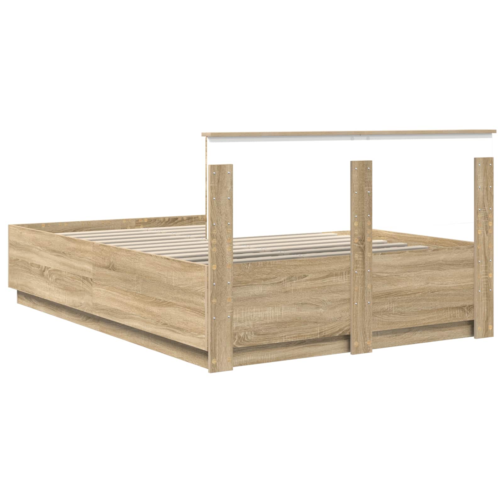 Krevetna konstrukcija S LED lampica Sonoma hrast 140 x 200 cm