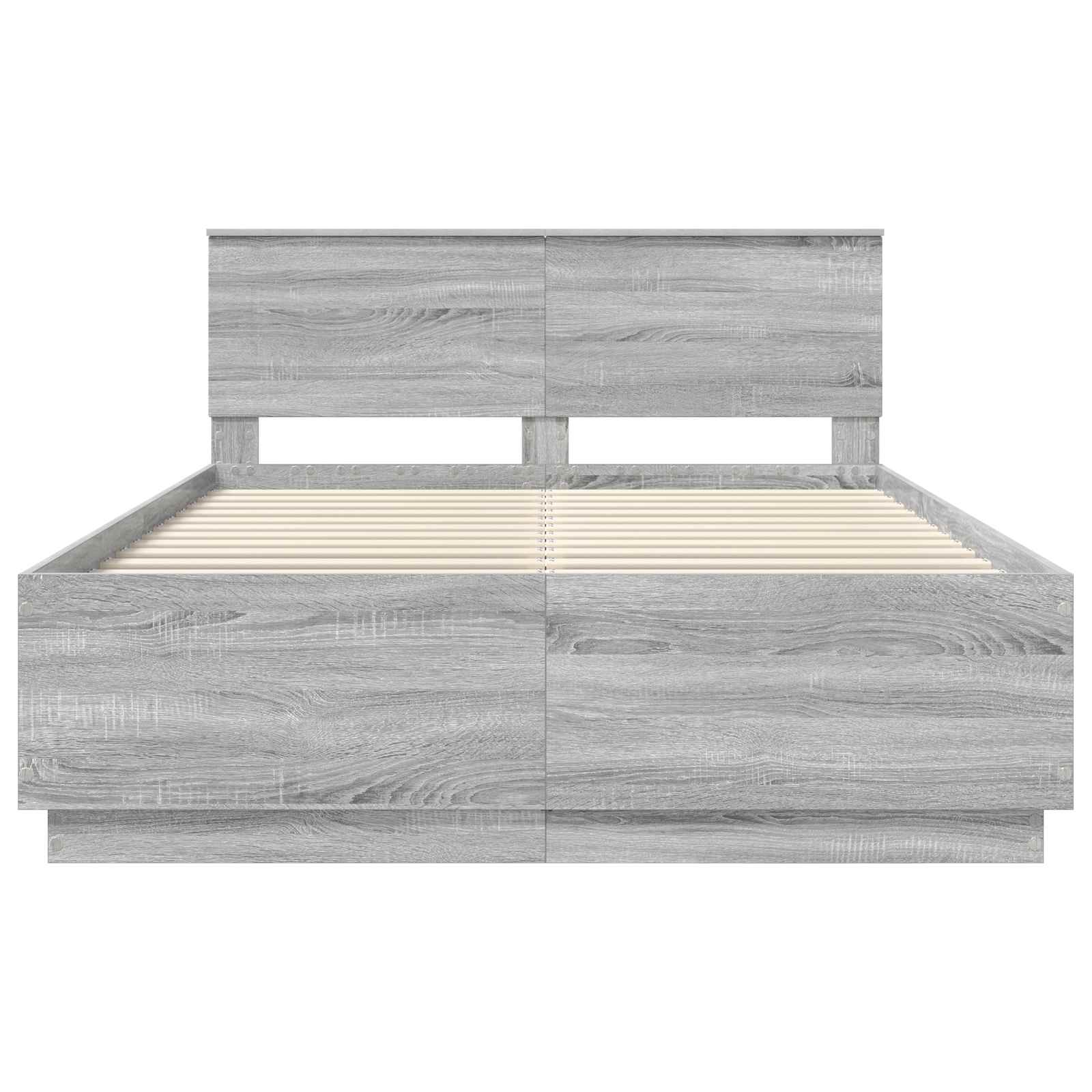 Krevetna konstrukcija S LED lampica Siva Sonoma 140 x 200 cm