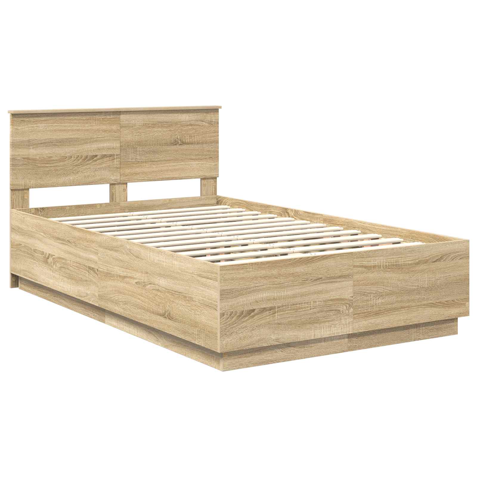 Krevetna konstrukcija S LED lampica Sonoma hrast 135 x 190 cm