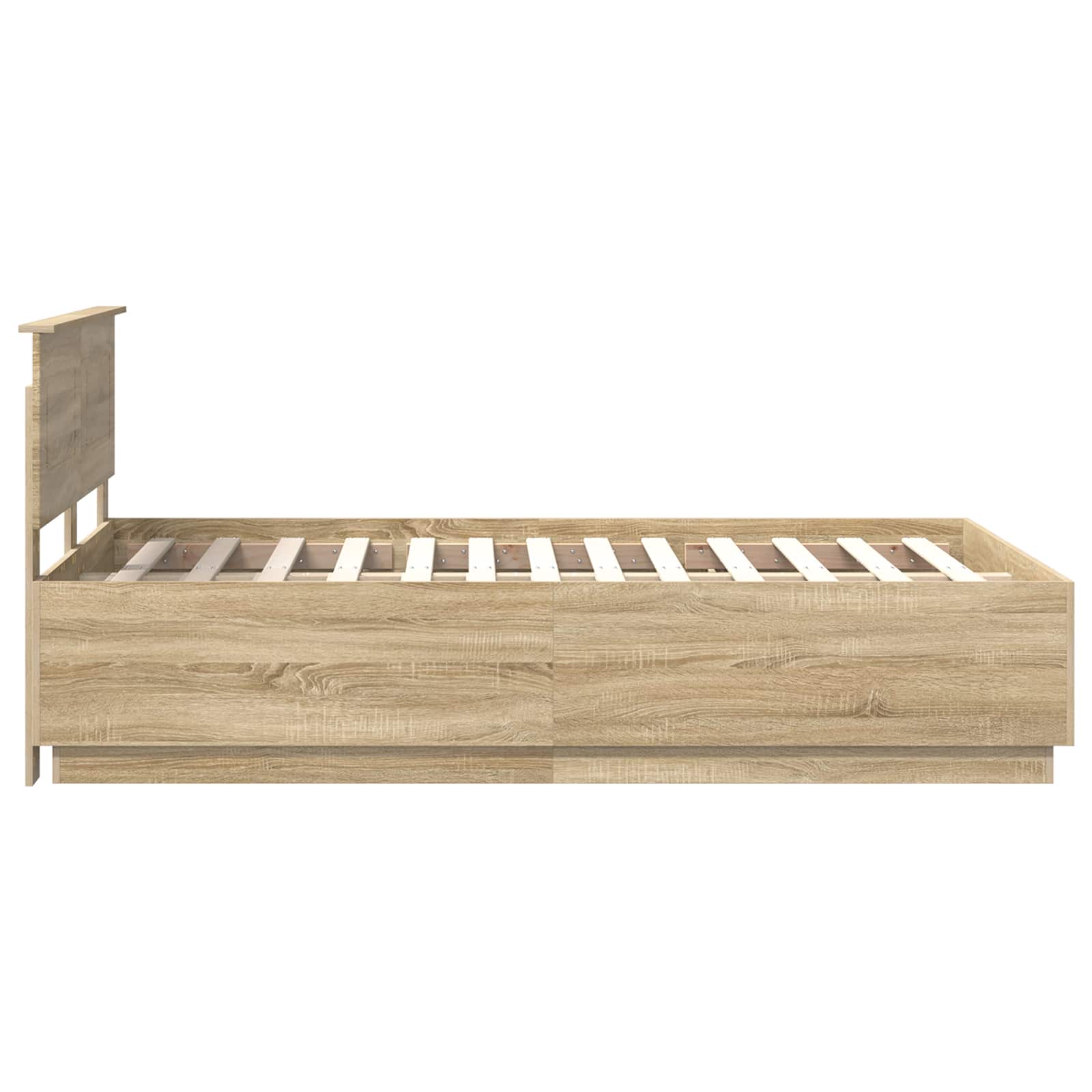 Krevetna konstrukcija S LED lampica Sonoma hrast 135 x 190 cm