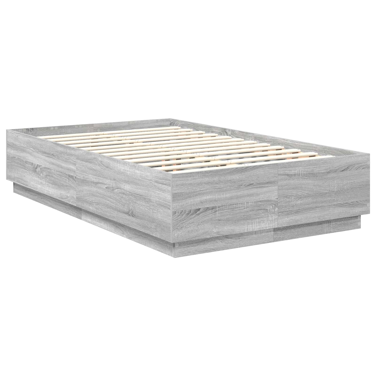 Krevetna konstrukcija S LED lampica Siva Sonoma 135 x 190 cm