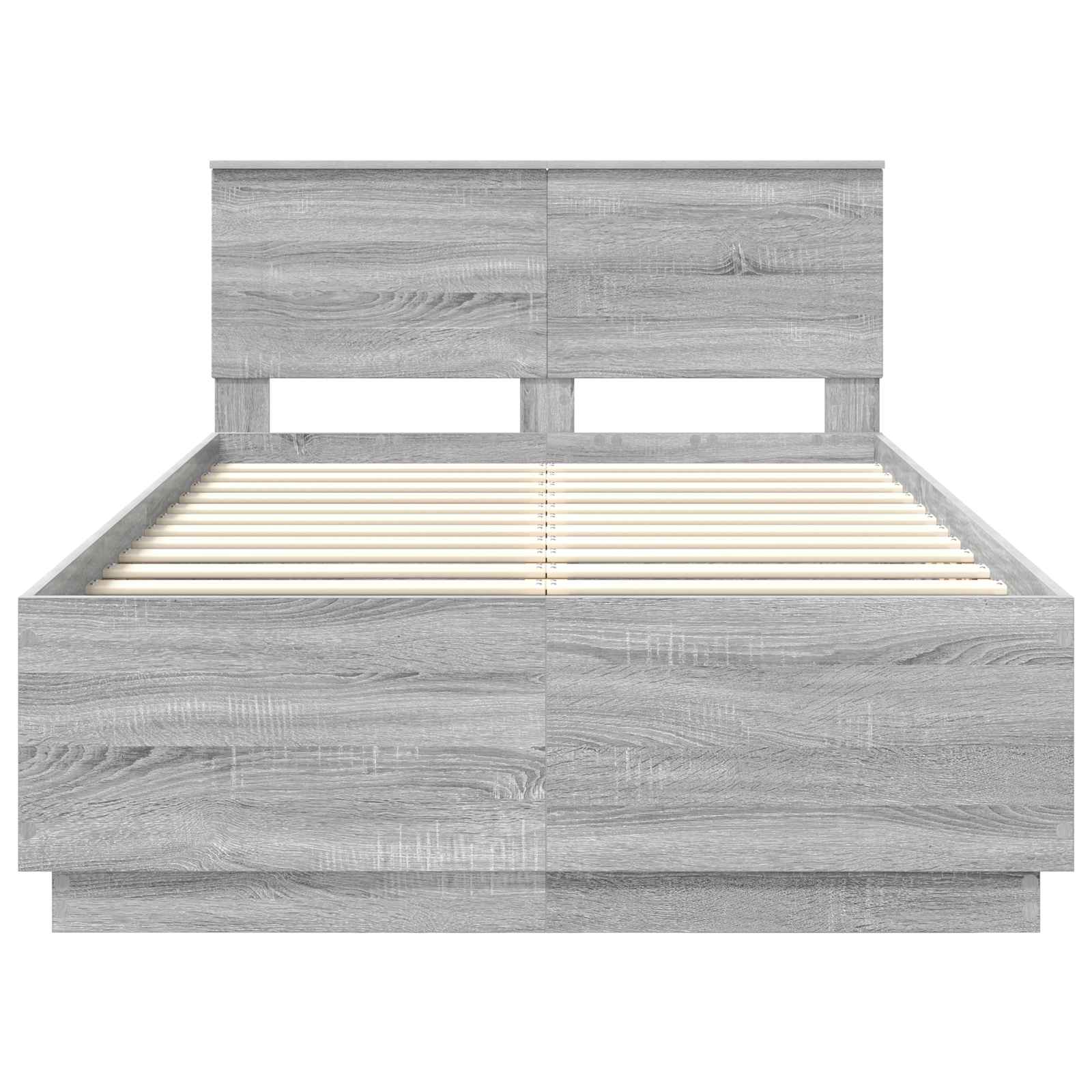 Krevetna konstrukcija S LED lampica Siva Sonoma 135 x 190 cm