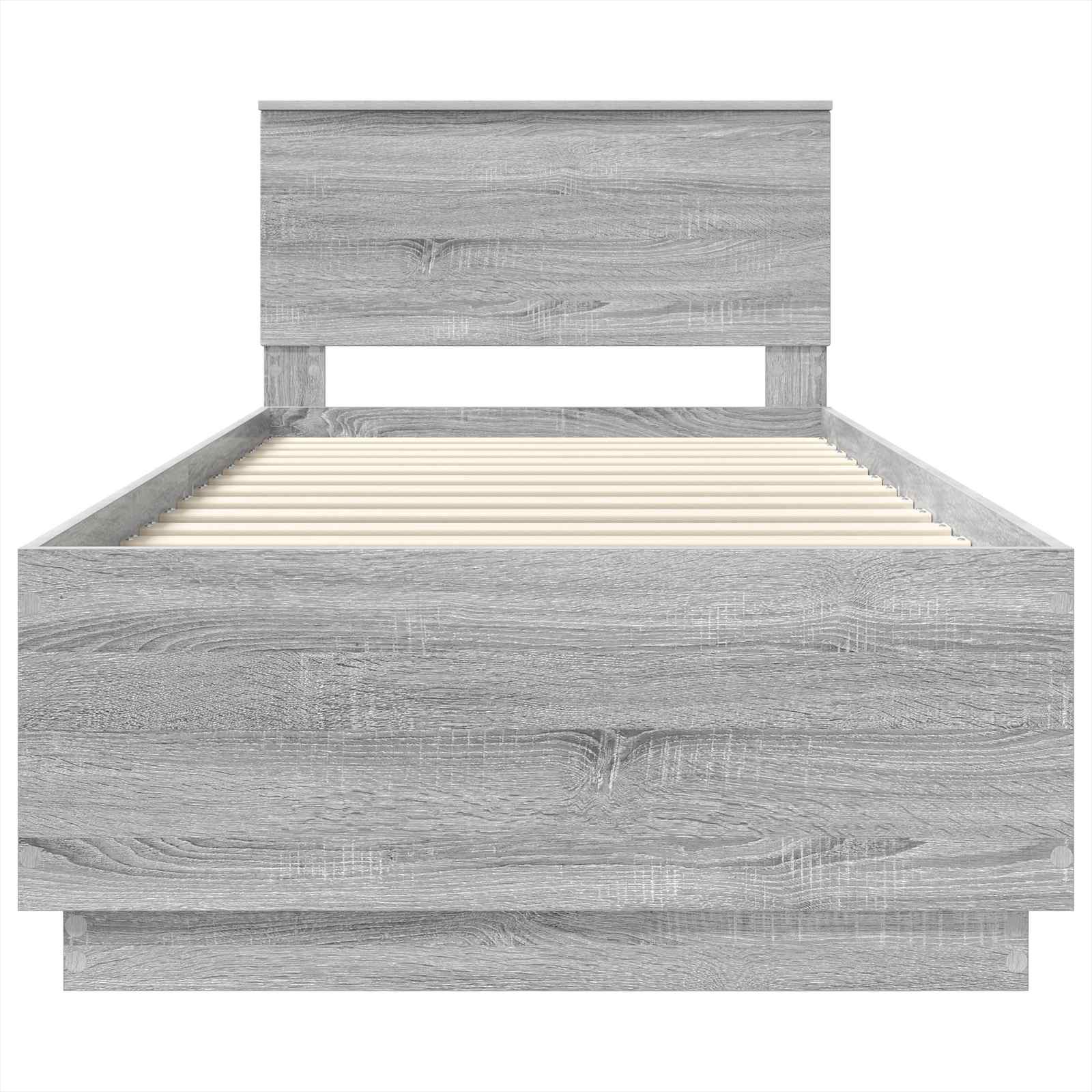 Krevetna konstrukcija s LED trakama Siva Sonoma 100 x 200 cm