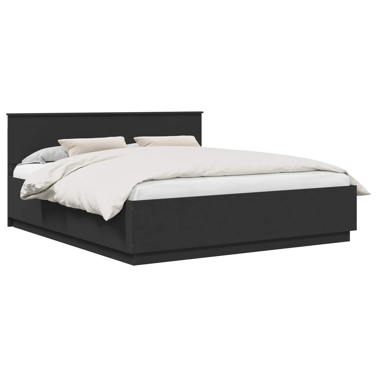 Krevetna konstrukcija Crna 200 x 200 cm Konstruirano drvo