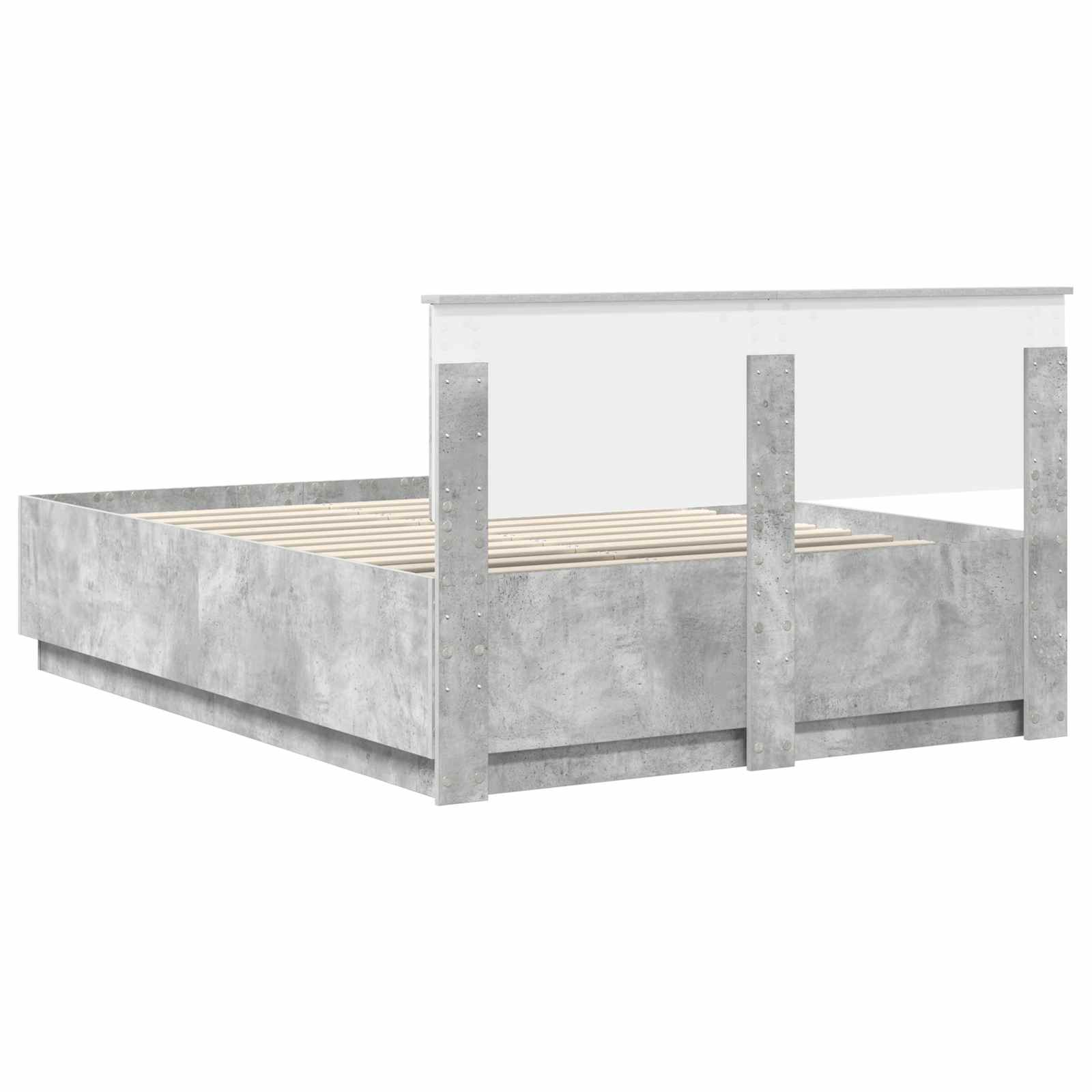 Krevetna konstrukcija s uzglavljem Betonska siva 150 x 200 cm