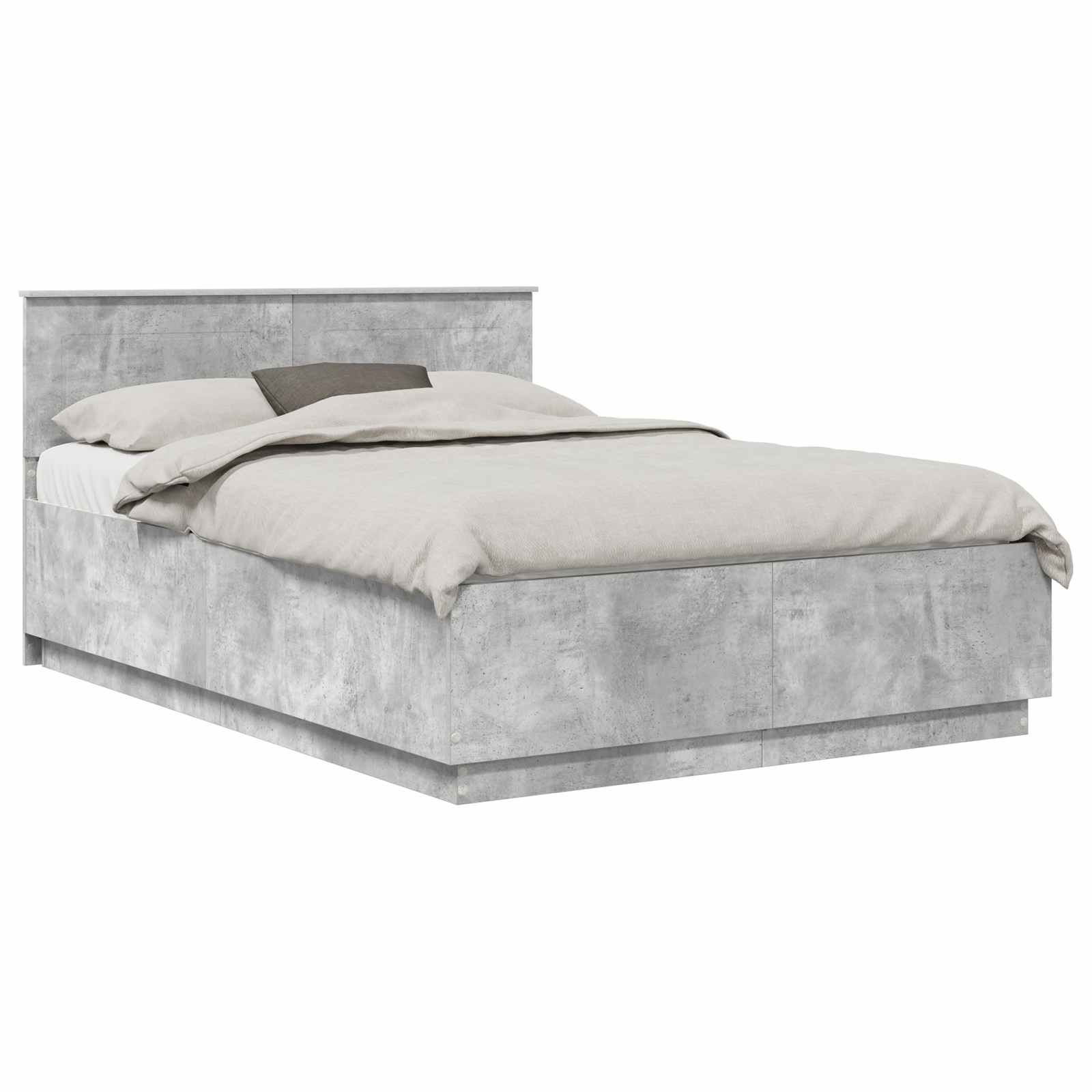 Krevetna konstrukcija s uzglavljem Betonska siva 140 x 190 cm