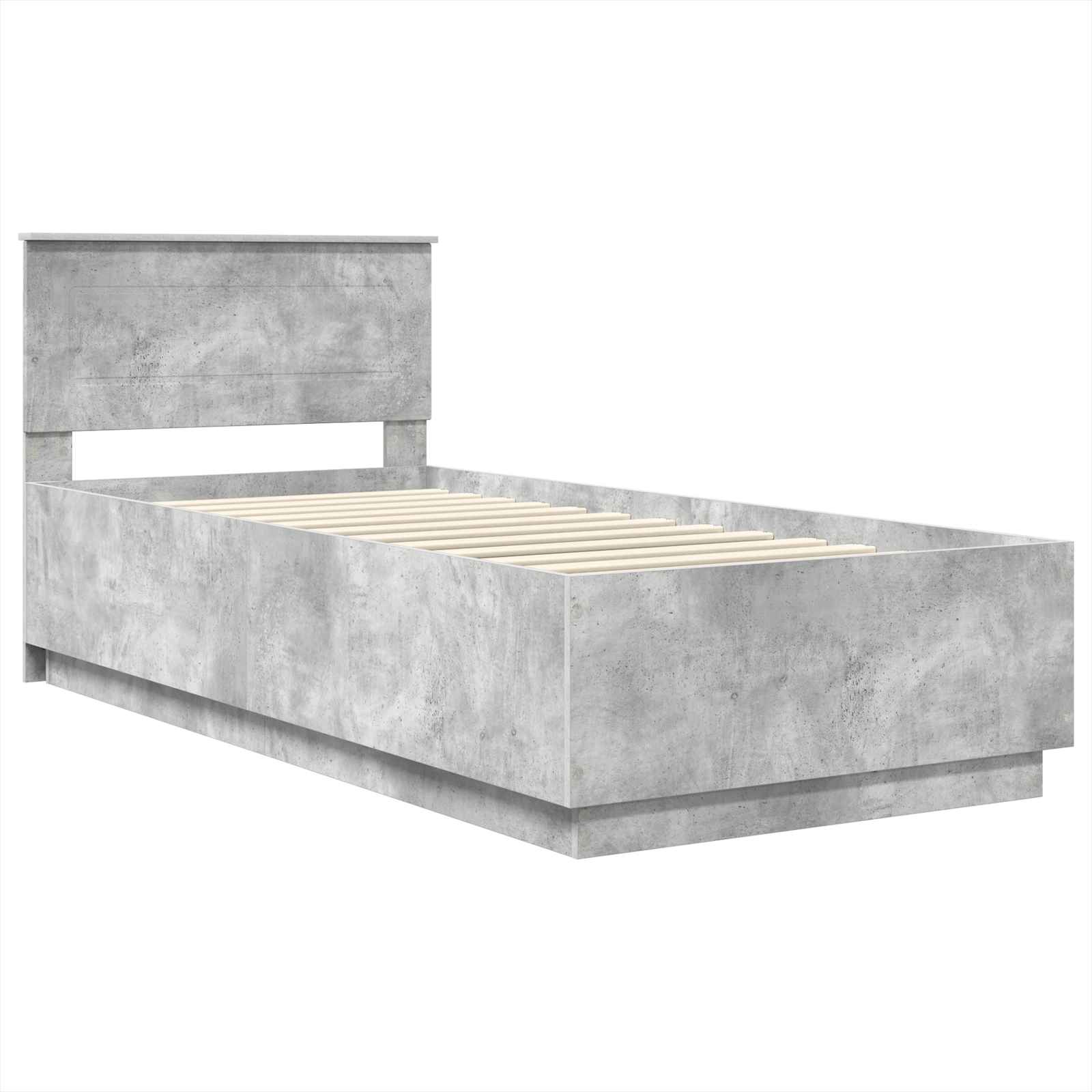 Krevetna konstrukcija s uzglavljem Betonska siva 90 x 190 cm