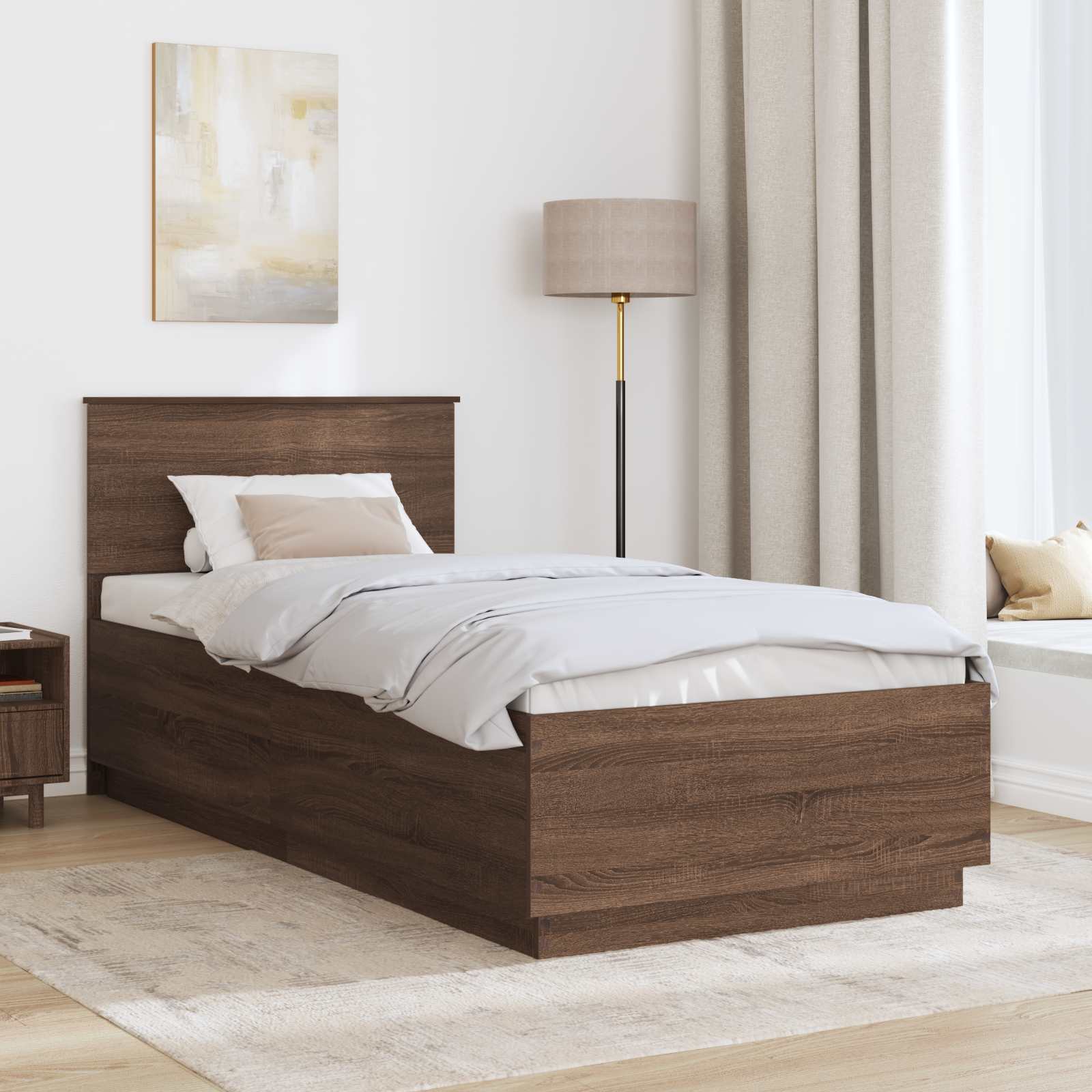 Krevetna konstrukcija Smeđi hrast 70 x 190 cm Konstruirano drvo