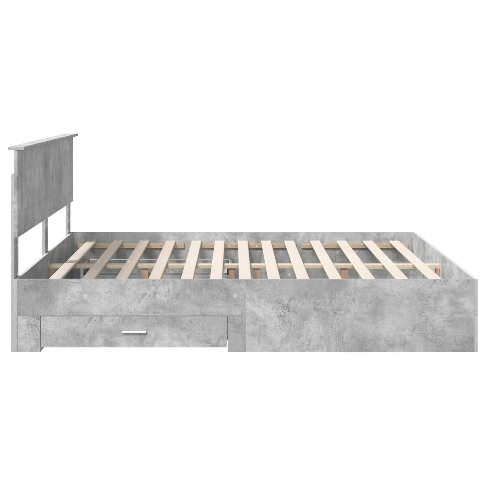 Krevetna konstrukcija s uzglavljem Betonski sivi 200 x 200 cm