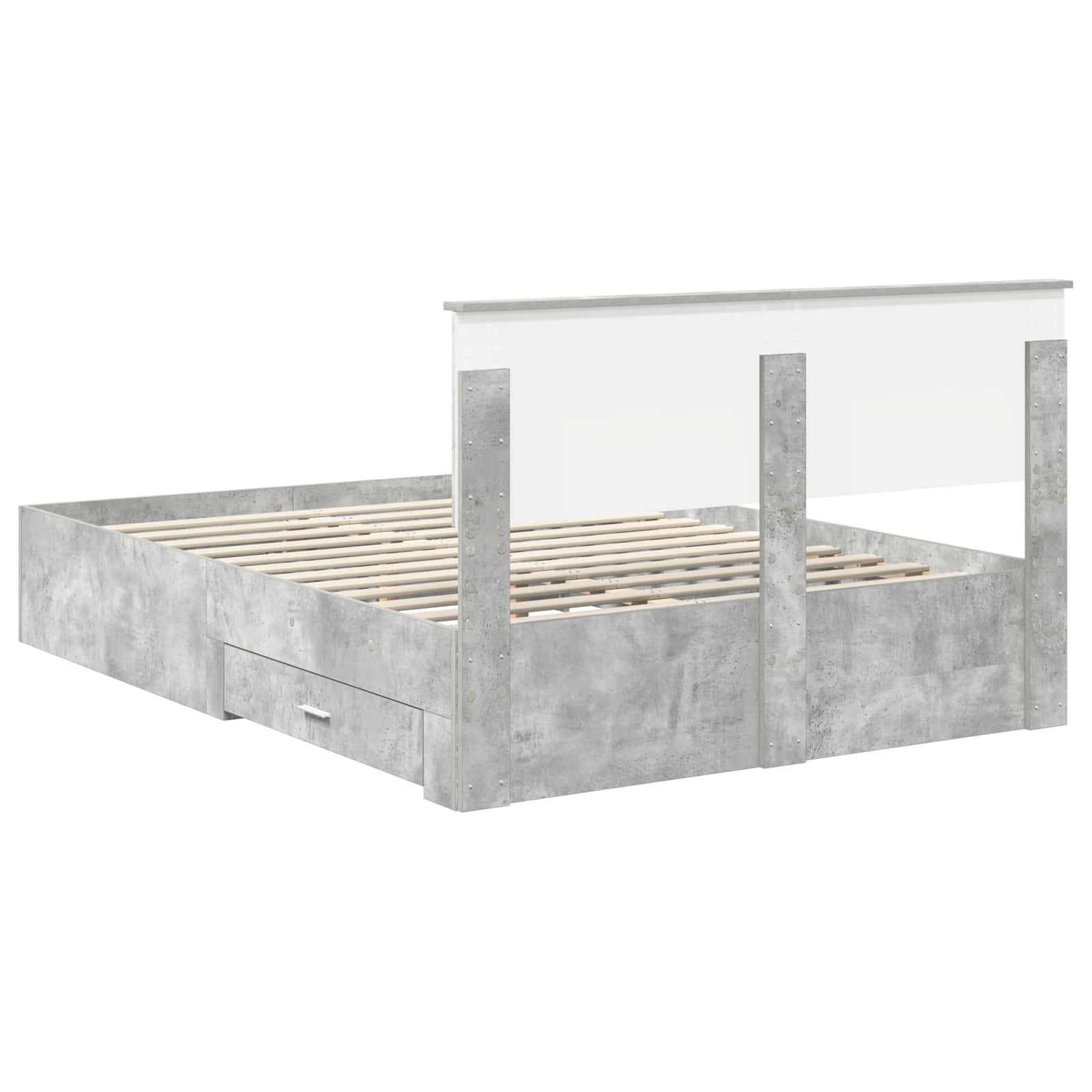 Krevetna konstrukcija s uzglavljem Betonski sivi 160 x 200 cm