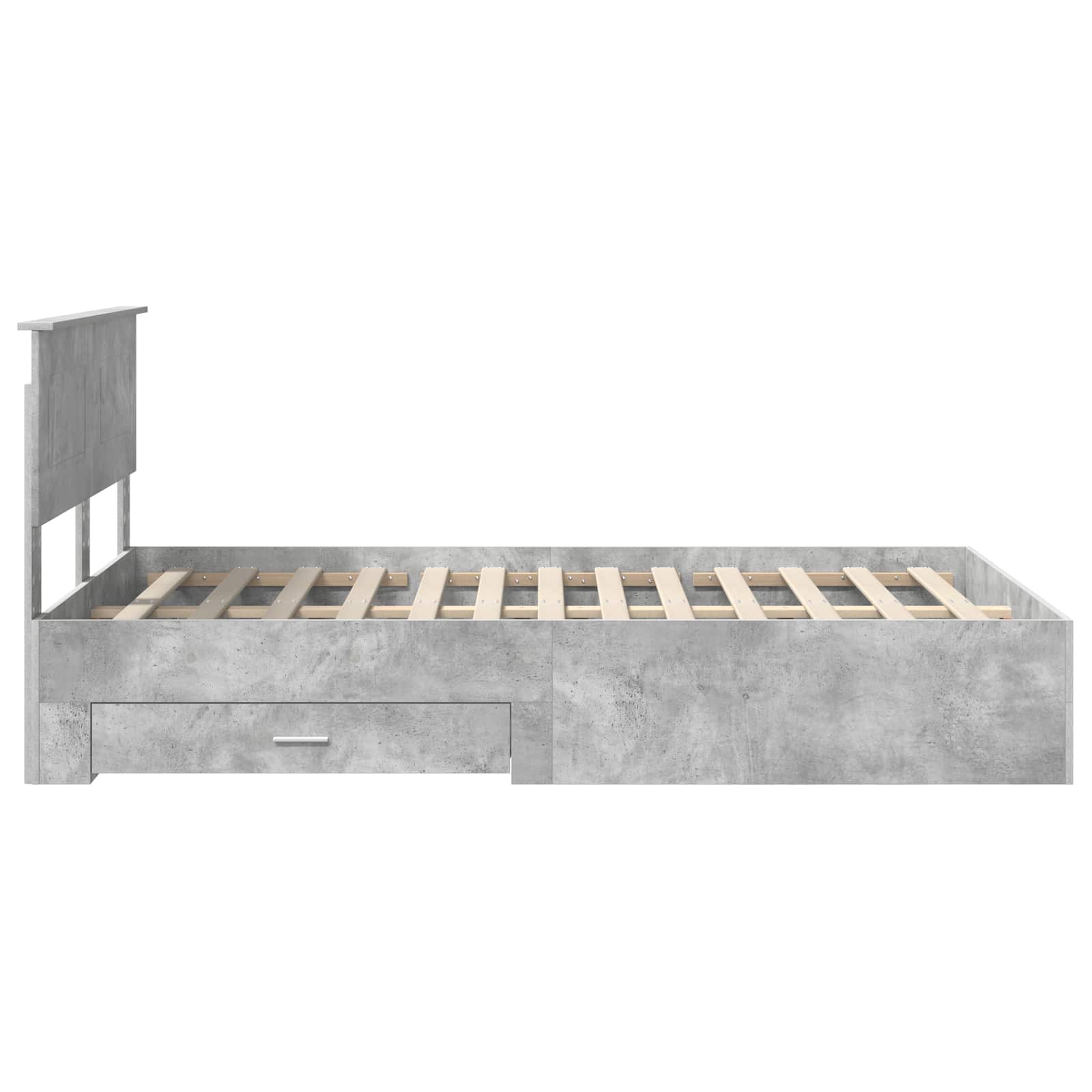 Krevetna konstrukcija s uzglavljem Betonski sivi 135 x 190 cm