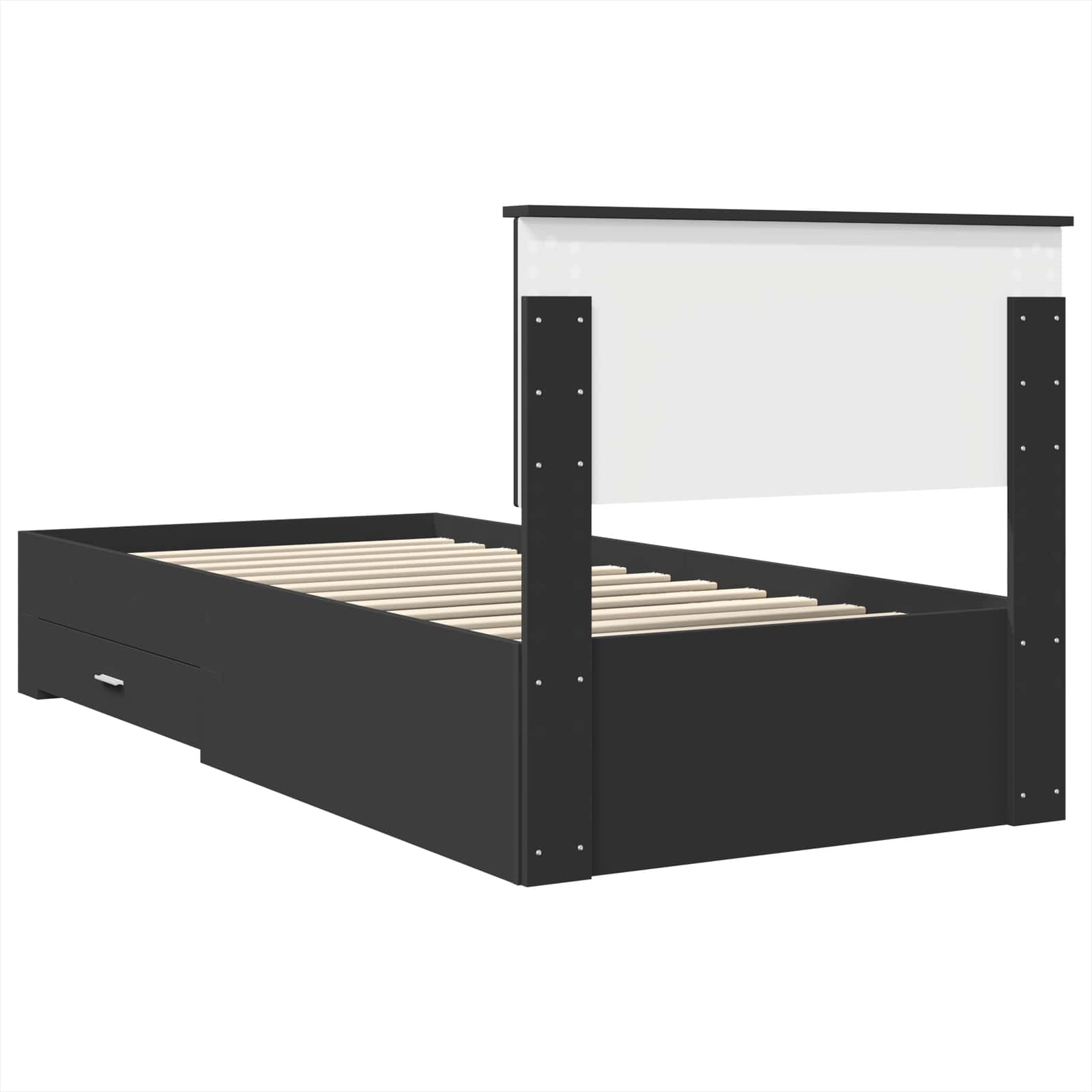 Krevetna konstrukcija s uzglavljem Crna i srebrna 100 x 200 cm