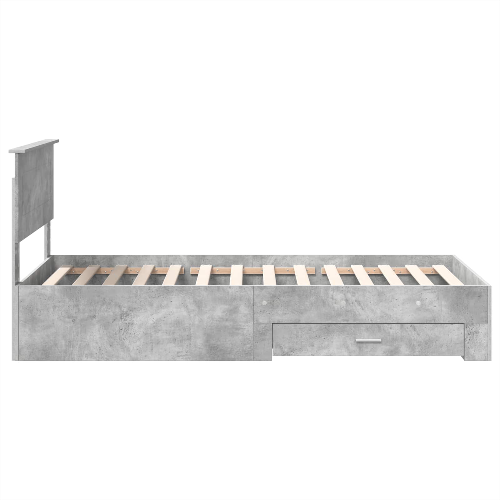 Krevetna konstrukcija s uzglavljem Betonski sivi 90 x 190 cm