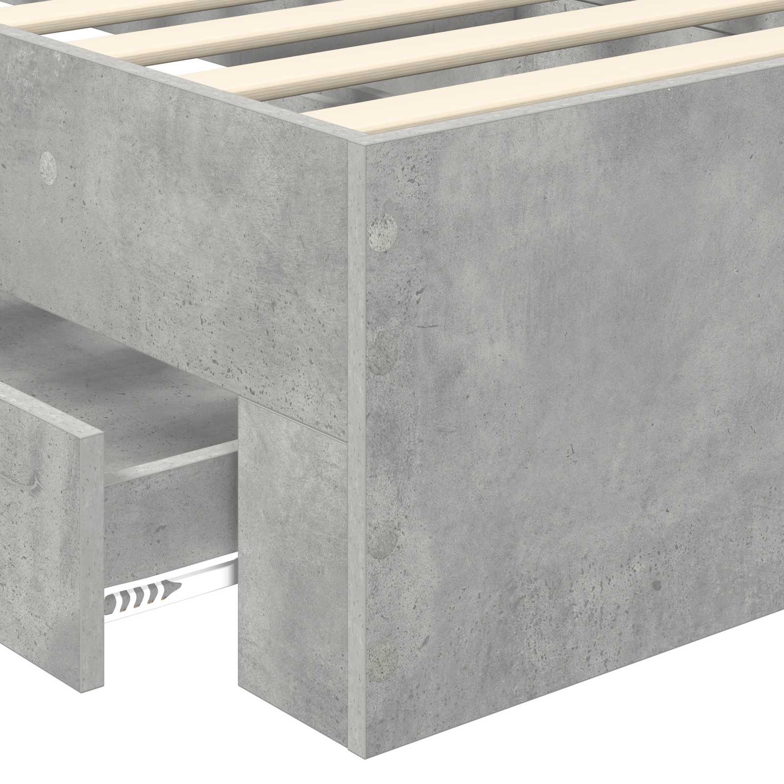 Krevetna konstrukcija s uzglavljem Betonski sivi 90 x 200 cm