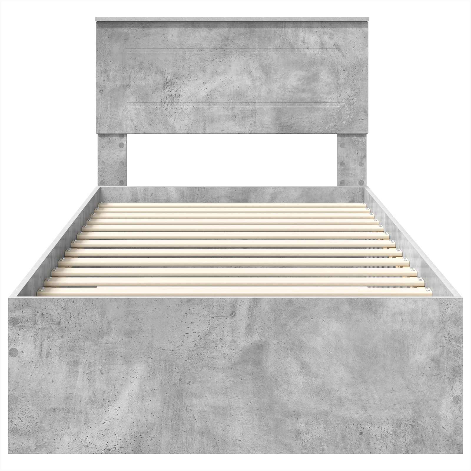 Krevetna konstrukcija s uzglavljem Betonski sivi 90 x 200 cm