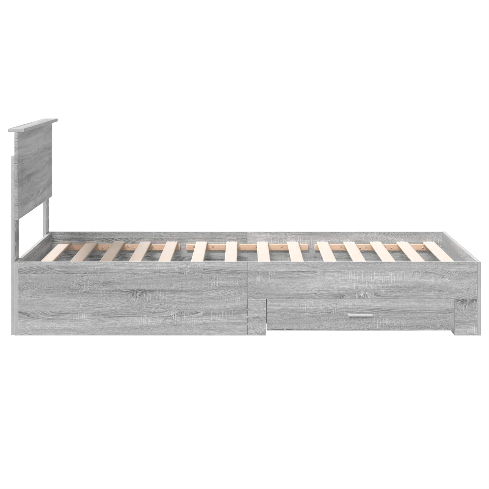 Krevetna konstrukcija Sivi Sonoma i srebrna 75 x 190 cm