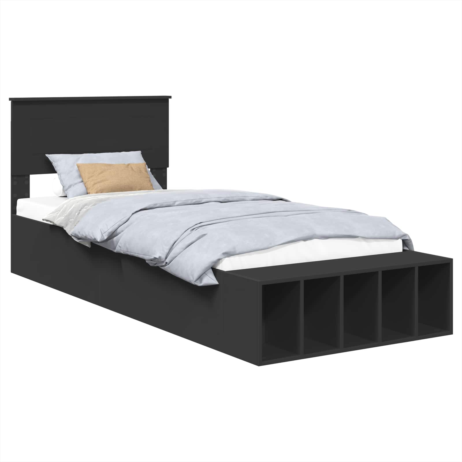 Krevetna konstrukcija Crna 100 x 200 cm Konstruirano drvo