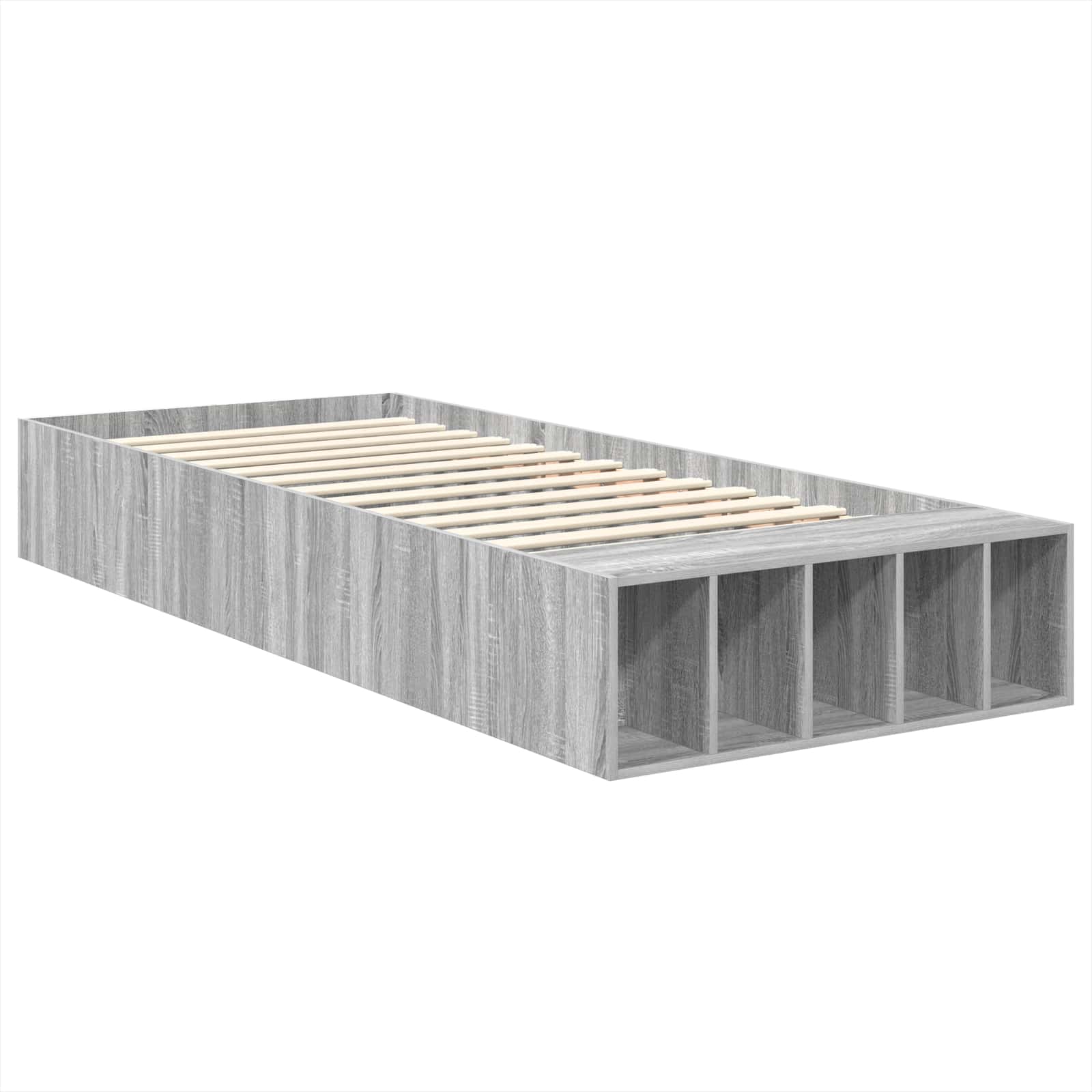 Krevetna konstrukcija s policom Siva Sonoma 100 x 200 cm