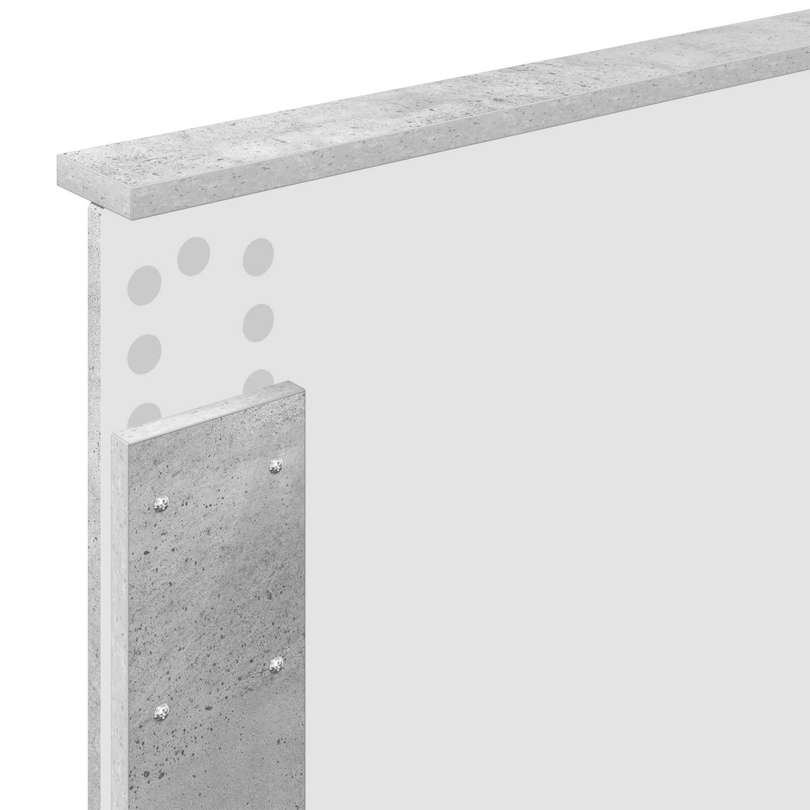 Krevetna konstrukcija s policom Betonski sivi 90 x 200 cm