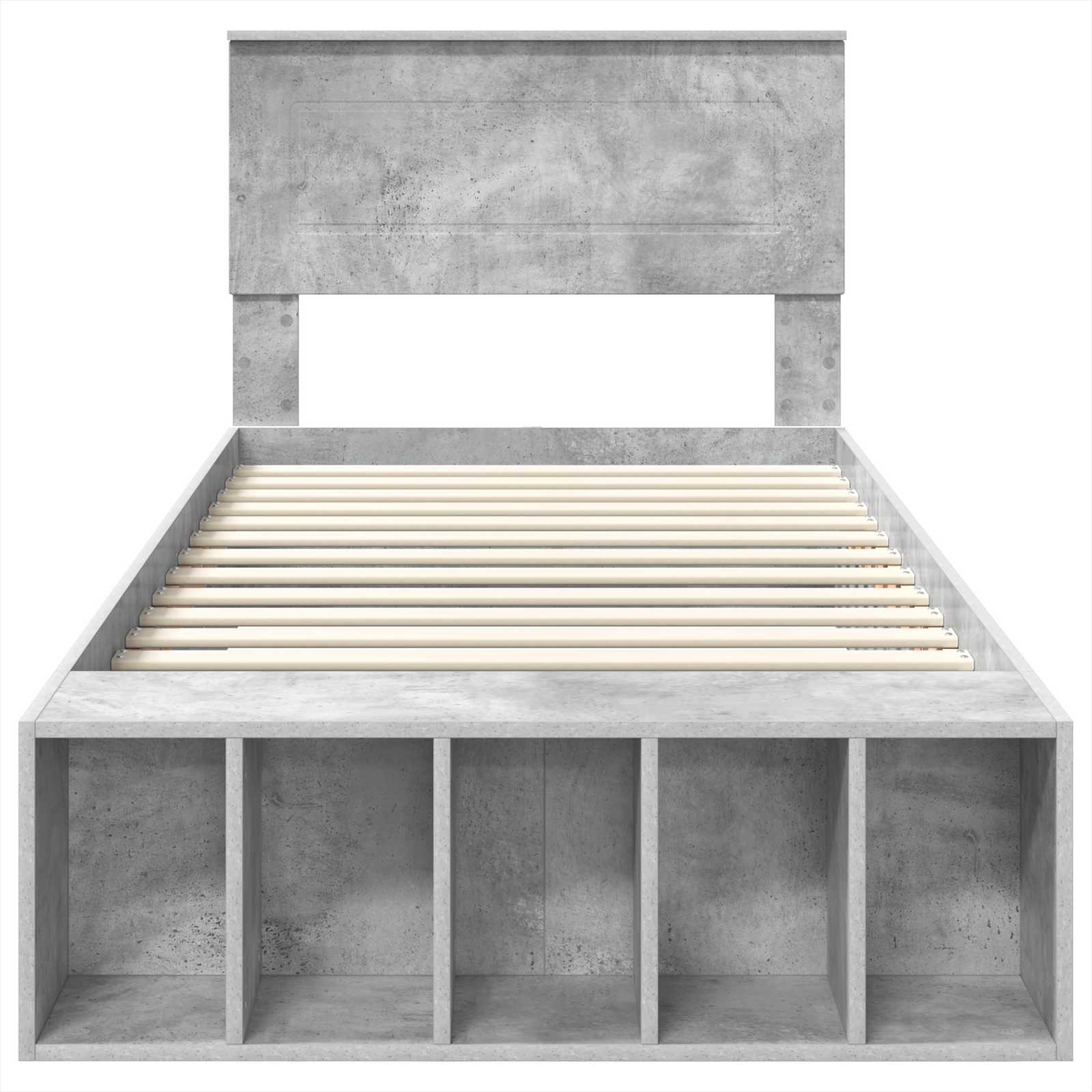 Krevetna konstrukcija s policom Betonski sivi 70 x 190 cm