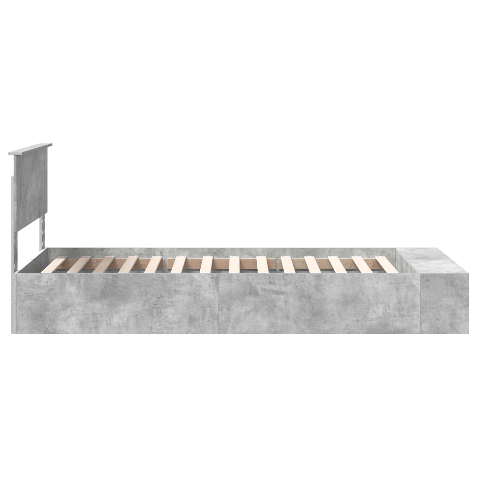 Krevetna konstrukcija s policom Betonski sivi 70 x 190 cm