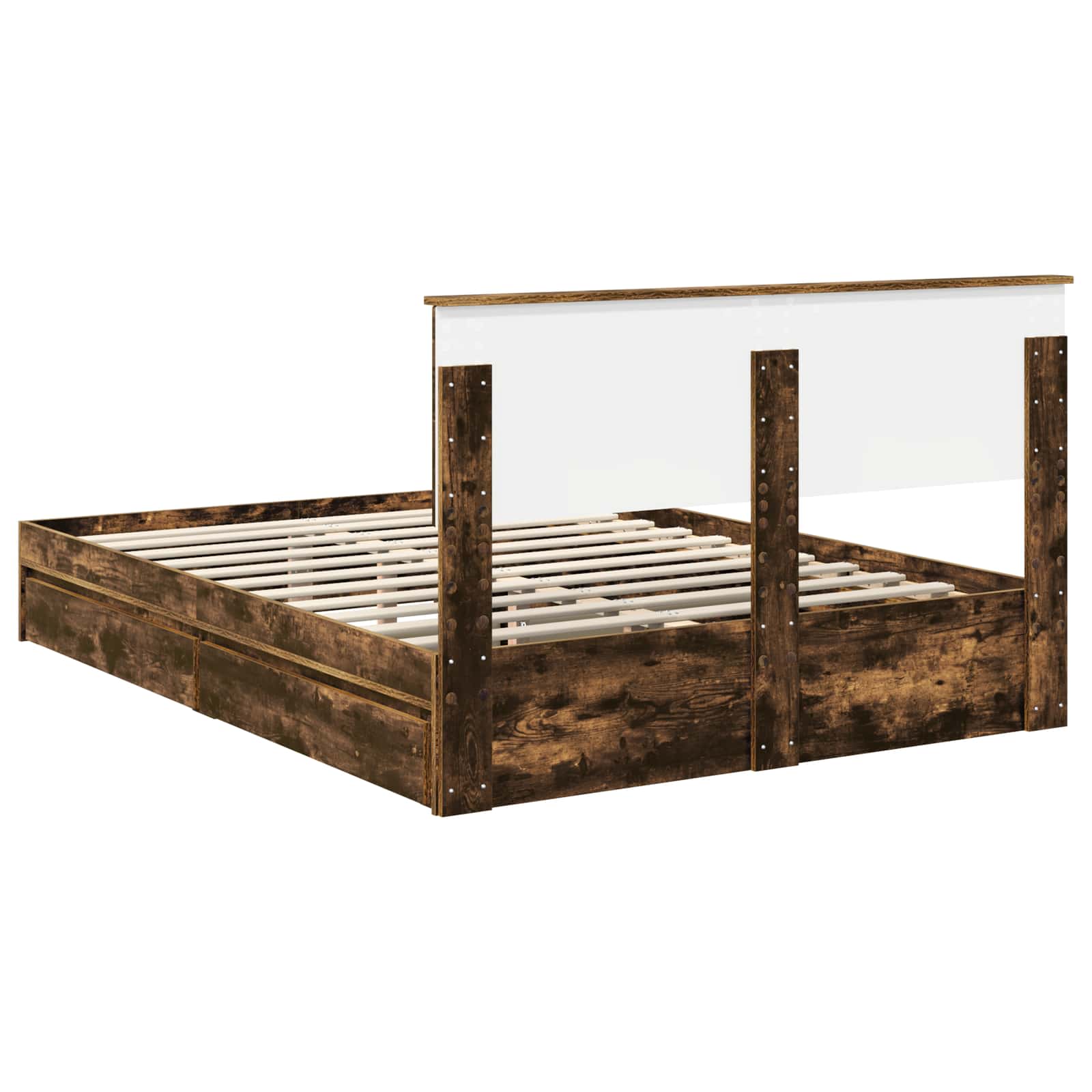 Krevet s od storage s uzglavljem Dimljeni hrast 160 x 200 cm